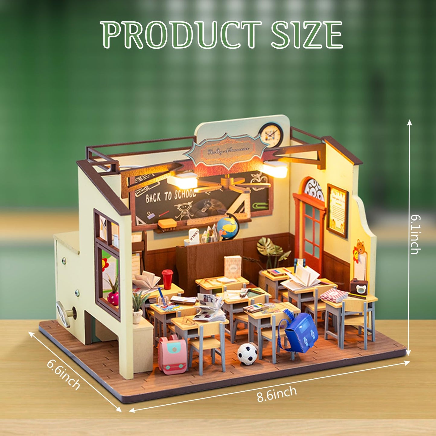 Foyucool DIY Miniature House Kit, Dollhouse Kit with LED Light, Mini House Building Kits for for Adult to Building, Mother's Day Home Decorations Gifts for Family and Friends, Classroom