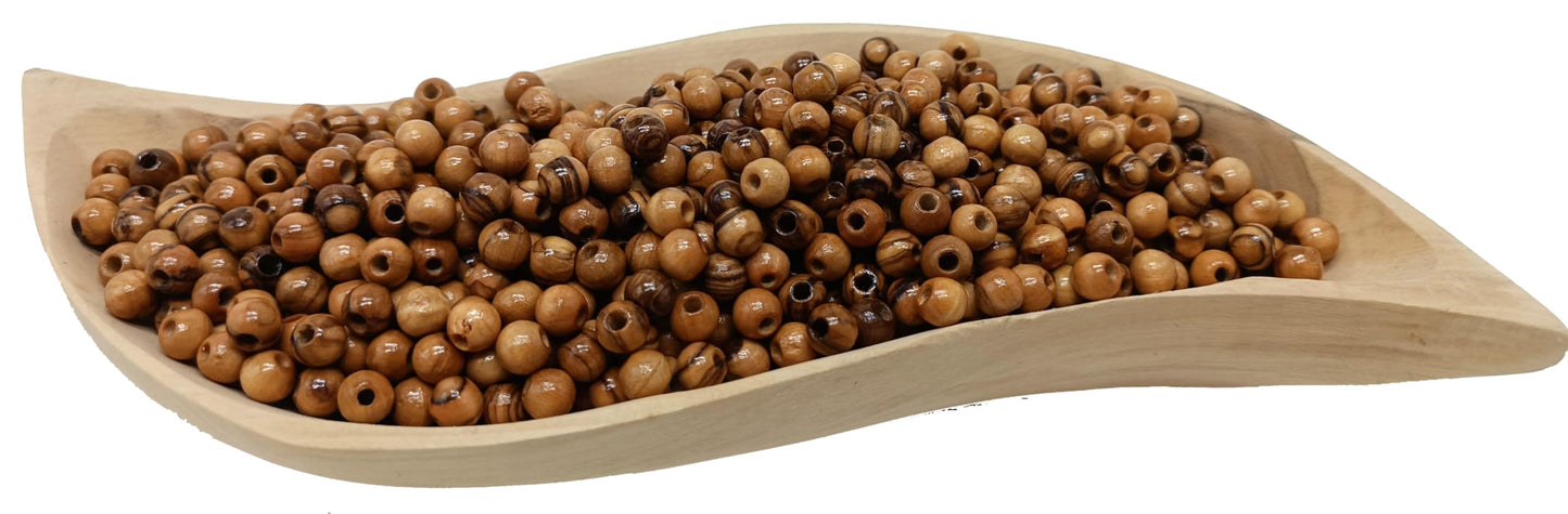 ZULUF 6mm Olive Wood Beads Bulk 500pcs – Natural Wooden Pieces for Jewelry Making, Catholic Rosary Supplies, Bracelet Necklace Craft Parts, DIY Macrame, Holy Land with Certificate BEAD021
