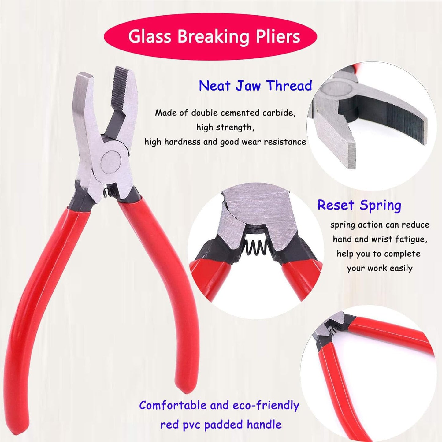 Puwany Glass Cutting Tool Kit,Glass Cutters Tools Set with Oil Feed Glass Cutter Glass Running Pliers Breaker Pliers, Glass Cutting for Stained Glass Mosaic Tiles Mirrors,Zipper Package