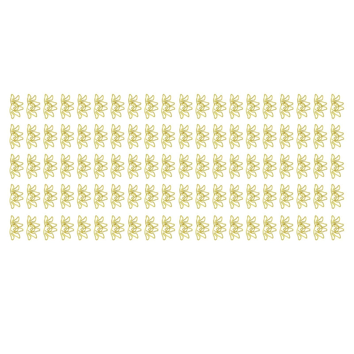 Kukyller 100PCS Small Gold Paper Clips, Small Metal Lotus Flower Shaped Paper Clips Decorative Paperclips Portable Office Supplies for Office School Home Desk Organizers