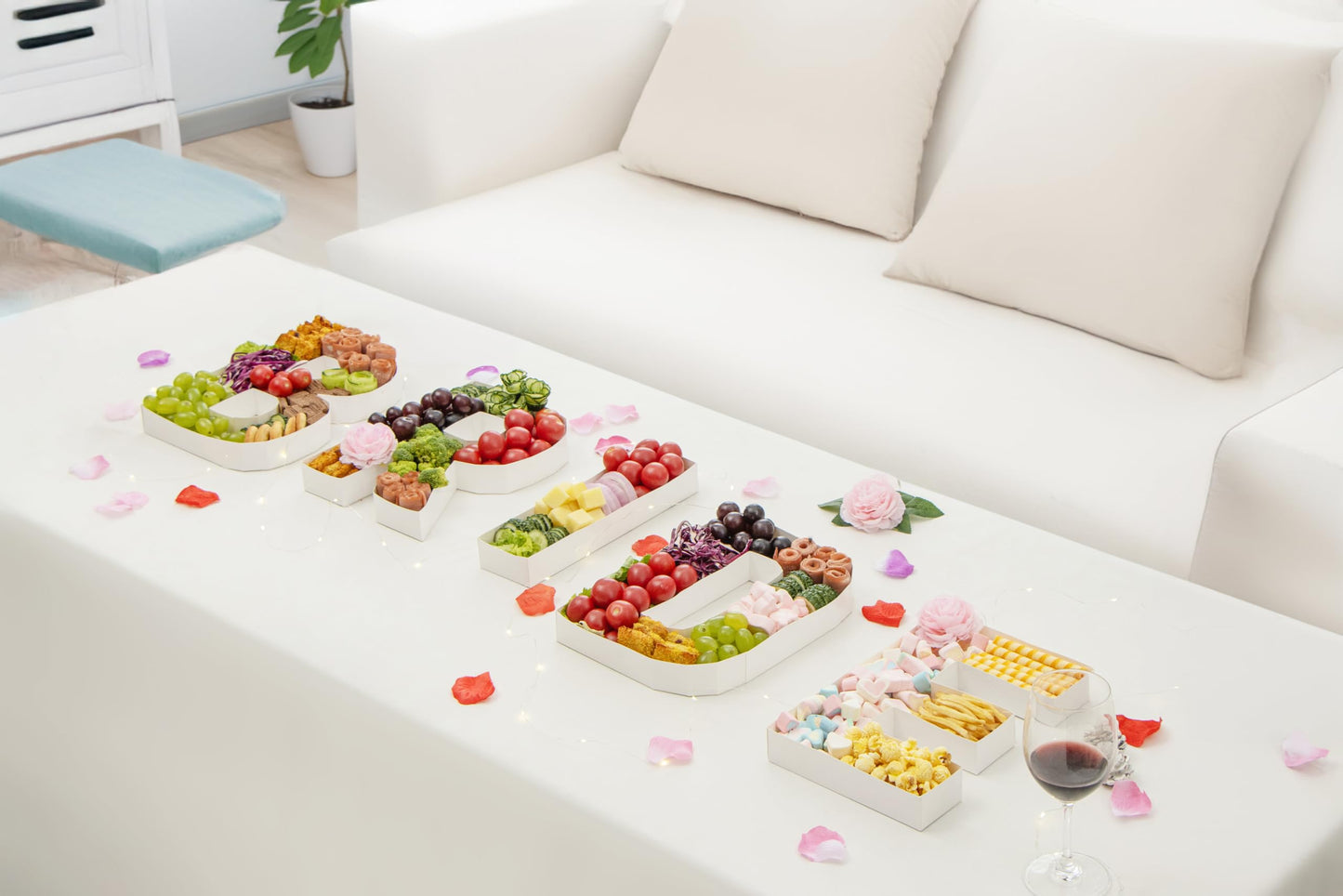 Pop Fizz Designs Charcuterie Board Letters I Baby or Bridal Shower Food Trays I Decorations Cardboard Letters for Charcuterie I Food Display Fillable Letters (Bride)