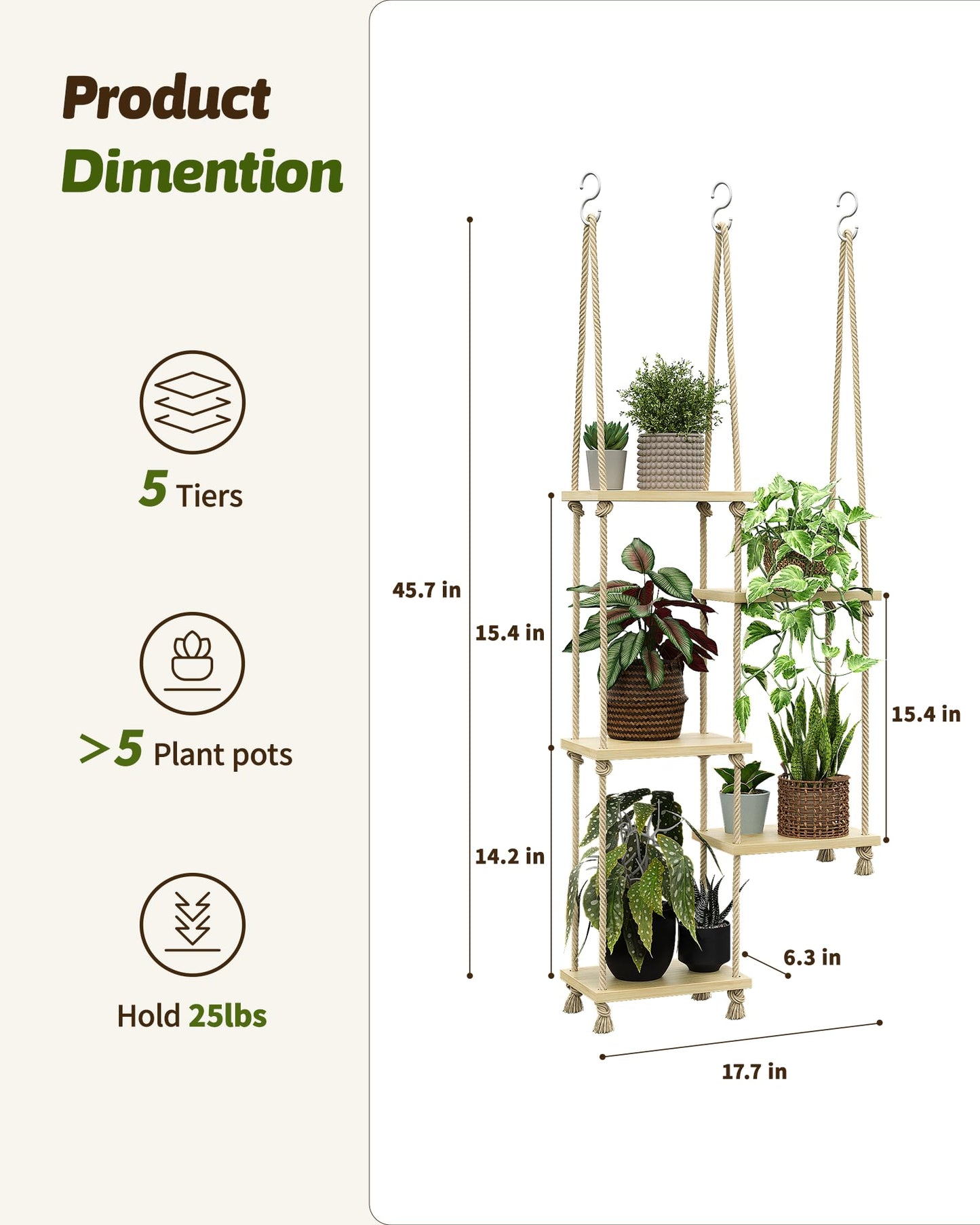 GENTINGBRO Window Plant Shelves Macrame Plant Hanger Floating Shelves Window Sill Shelf for Plants Hanging Plant Stand Indoor Window Plant Holder Boho Decor Living Room Bedroom Wall Decor