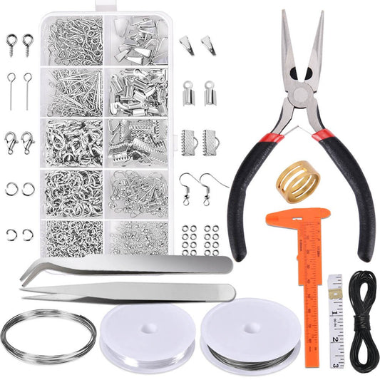 PAXCOO Jewelry Making Supplies Kit - Jewelry Repair Tool with Accessories, Pliers, Findings, and Beading Wires for Adults and Beginners