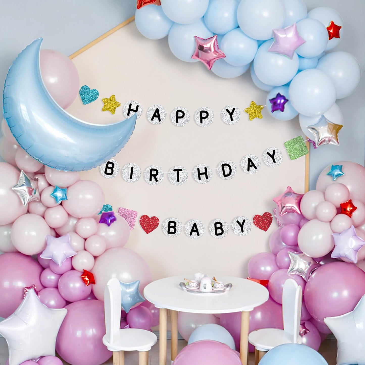 302PCS DIY Friendship Bracelet Birthday Banner Customizable 6.6ft Glitter Happy Birthday Sign for Celebrating Birthdays and Graduations Birth-Tay Era Tour Decorations
