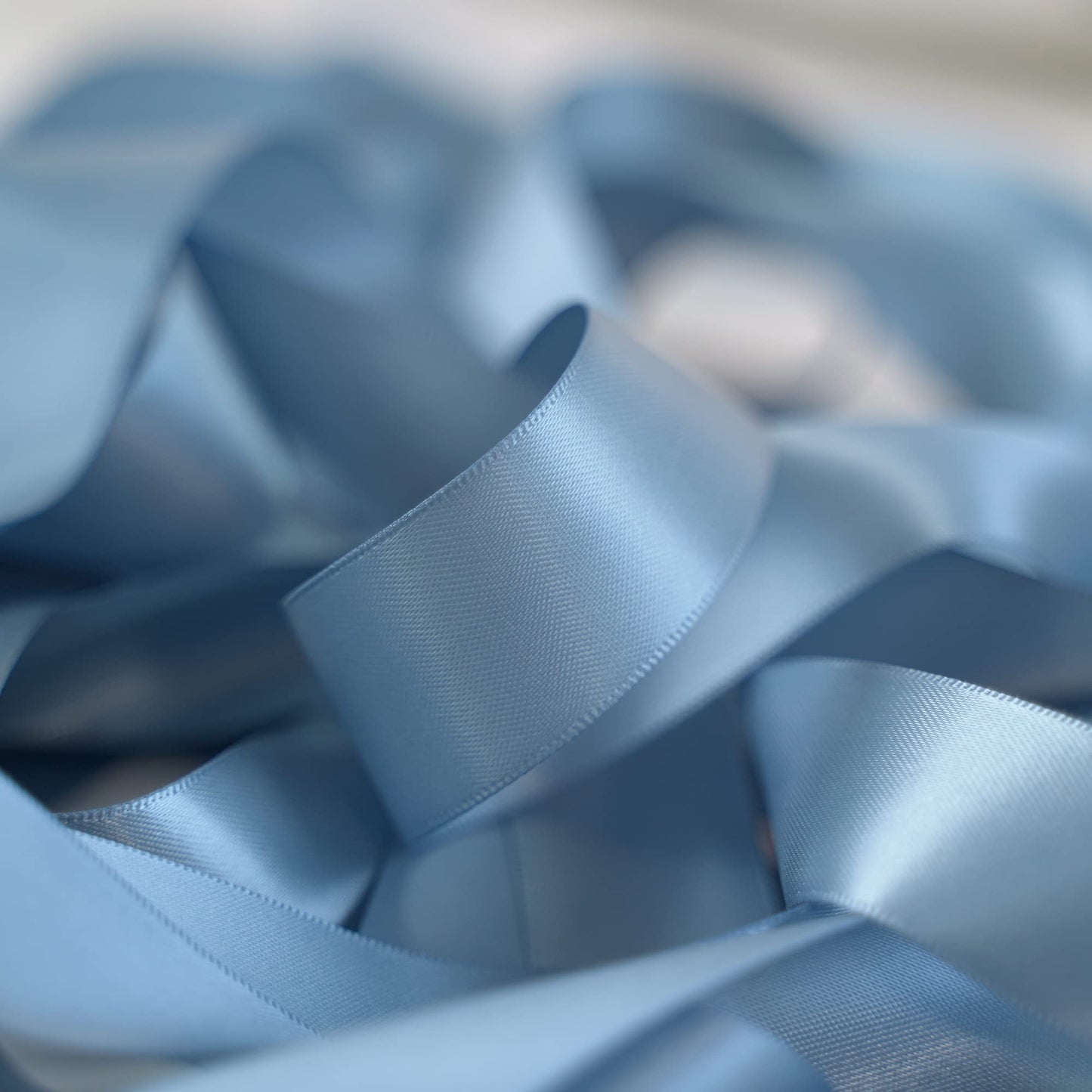 HUIHUANG Dusty Blue Satin Ribbon 50 Yards Double Faced Satin Ribbon 1 inch Blue Silk Ribbons for Gift Wrapping Bows Crafts Bridal Floral Bouquet Cake Wedding Invitation Card Birthday Party Decor