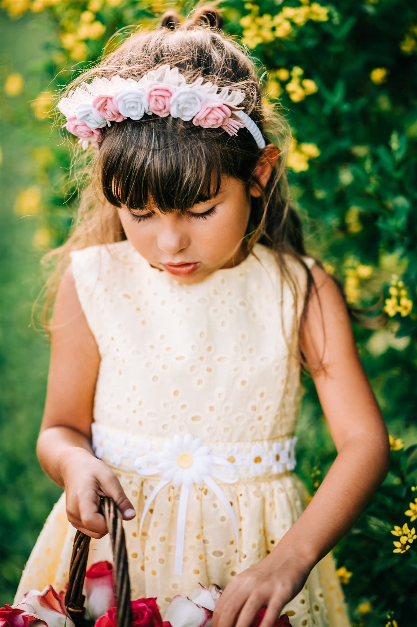 California Tot Kids' and Adults' Birthday Girl Daisy Floral Crown Birthday Girl Headband (Pink Birthday Girl)