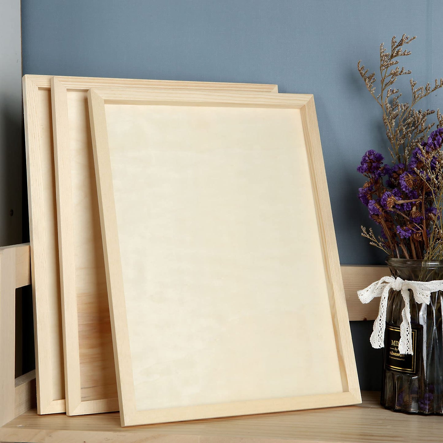 FVIEXE 6PCS Wood Panels for Painting, 12 x 16 Inch Craft Wood Canvas Panel Boards Unfinished Wooden Painting Pouring Panel Board for Arts & Crafts, 3/4 Inch Deep