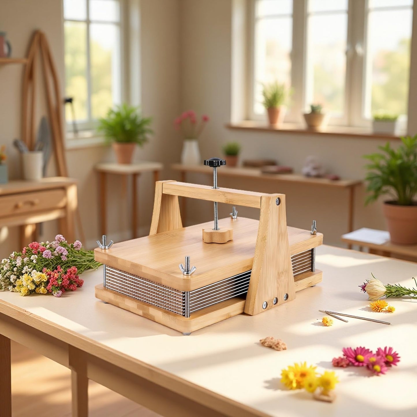 Toyosport Wooden Flower Press Kit, 11 x 7.1 in Large Floral Pressing Kit with Accessories, Multi-Layer Herbarium Press for DIY Art & Craft, Plant Specimen
