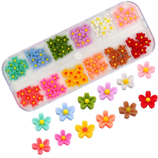 Youmeizer 120PCS Mini Artificial Flowers Micro Resin Flower with 5 Petals for DIY Handmade mini House Miniature Landscape mini Decoration（12 Colors Mixed）