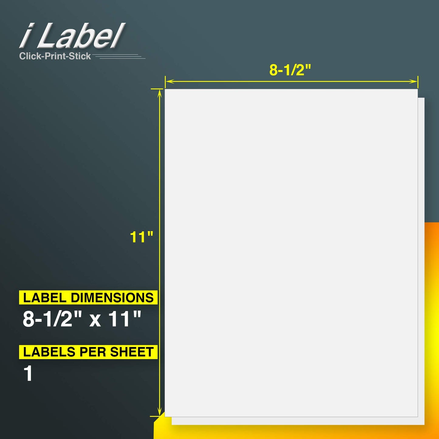 8.5" x 11" Full Sheet Label Sticker Paper for Laser & Inkjet Printers [150 Sheets,150 Labels]