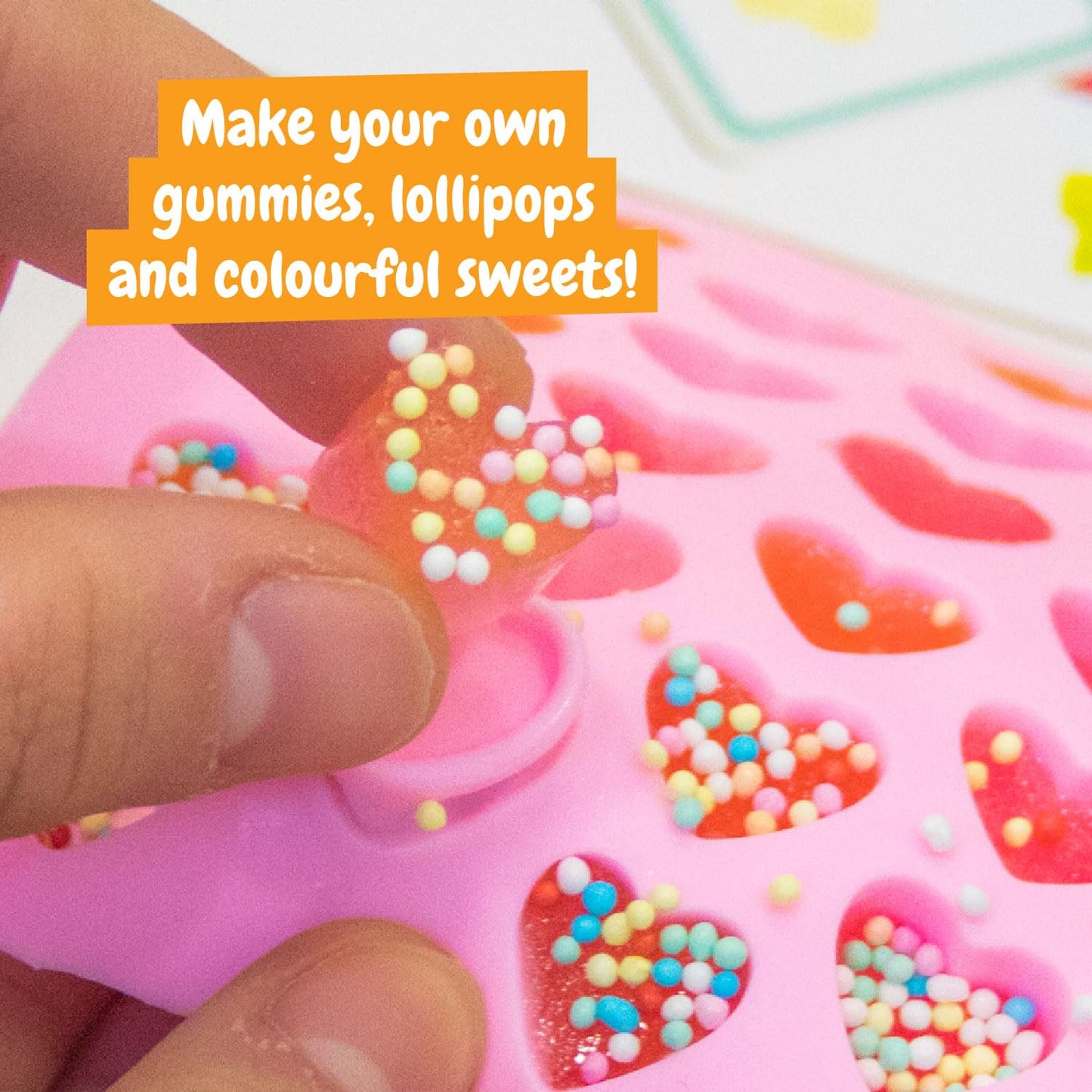 Science4you Candy Making Kit for Kids - Make Your Own Gummies, Lollipops and Much More, 26 Contents, Gummy and Sweet Moulds Included, Games, Stem Toys, Gifts for 8+ Year Olds Boys and Girls