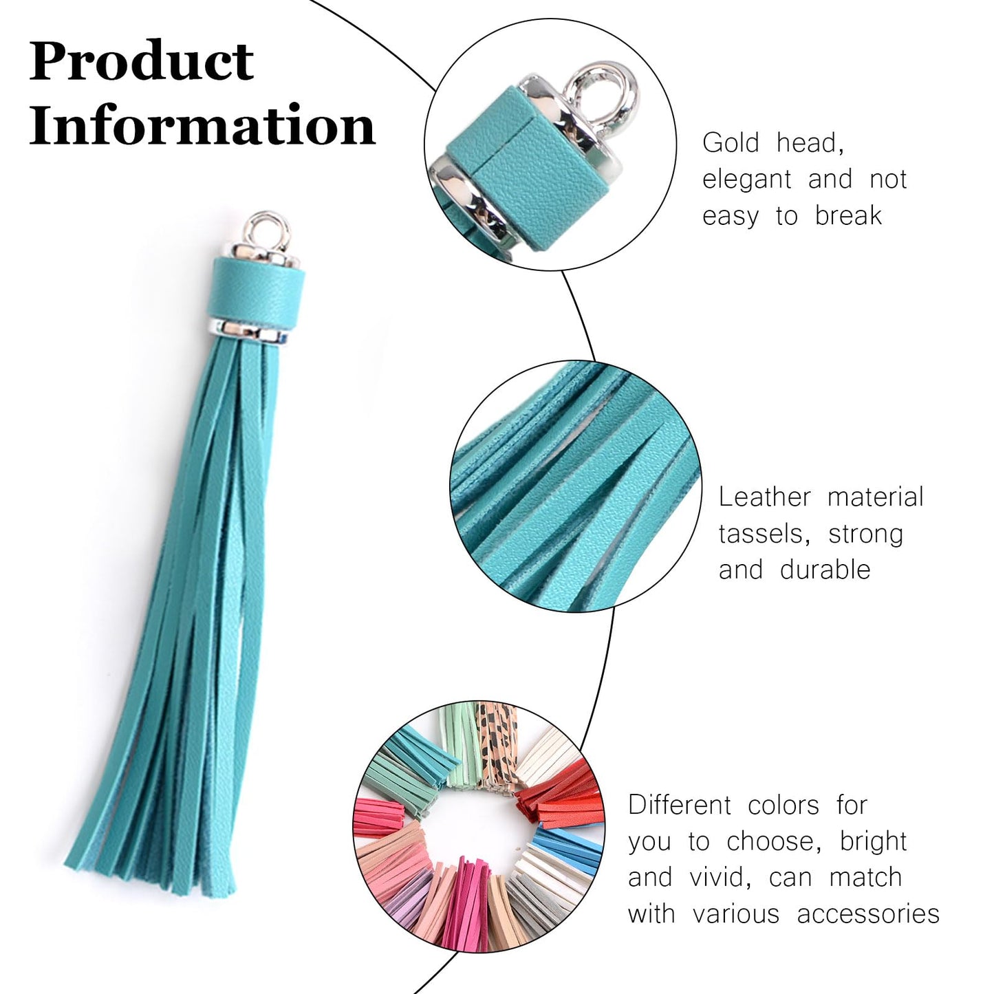 URROMA Faux Leather Tassels Pendant, 20Pcs Colourful Leather Tassel Charm DIY Keychain Jewelry Making and Craft Supplies Bag Cellphone Decor, 20 Colors