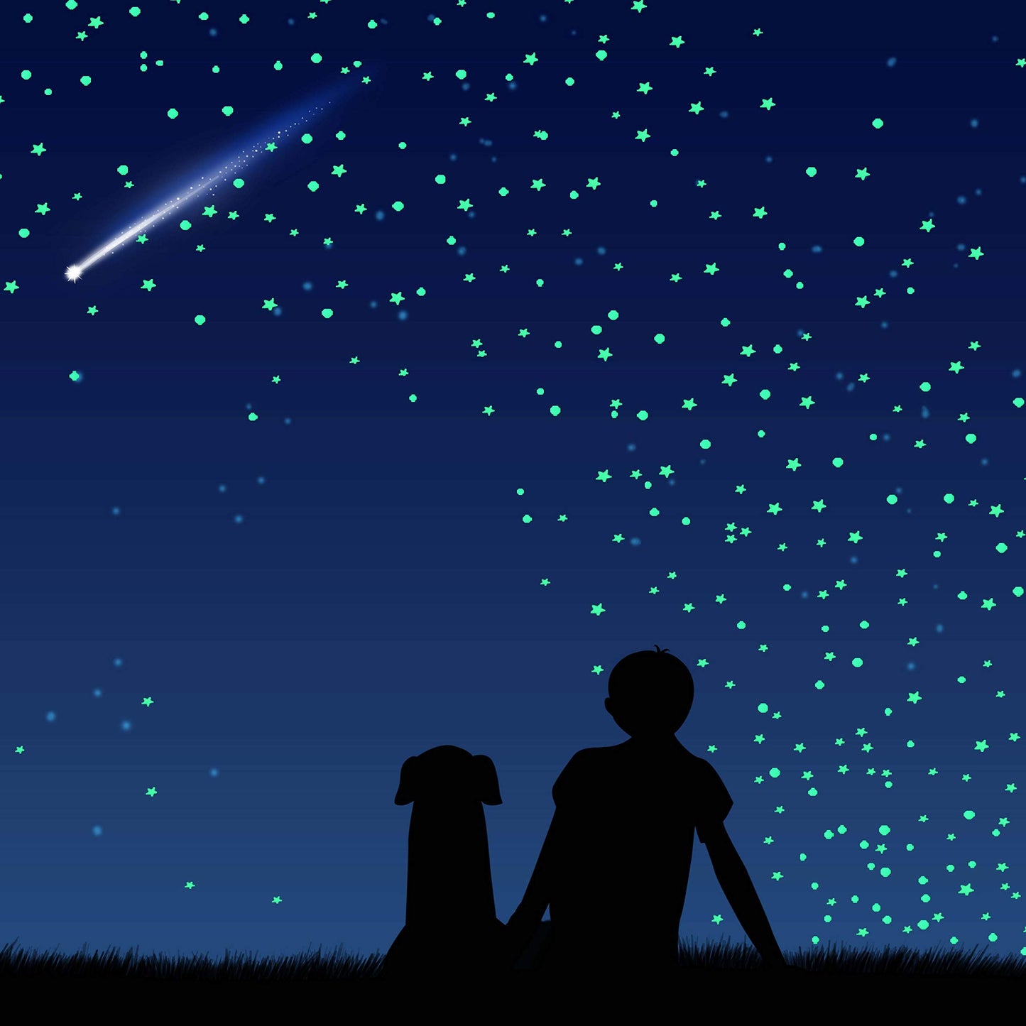 1230 PCS Glow in The Dark Stars Wall Stickers, 3D Adhesive Dots Decor Starry Sky Decor for Kids Bedroom or Birthday Gift,Beautiful Wall Decals (Green)