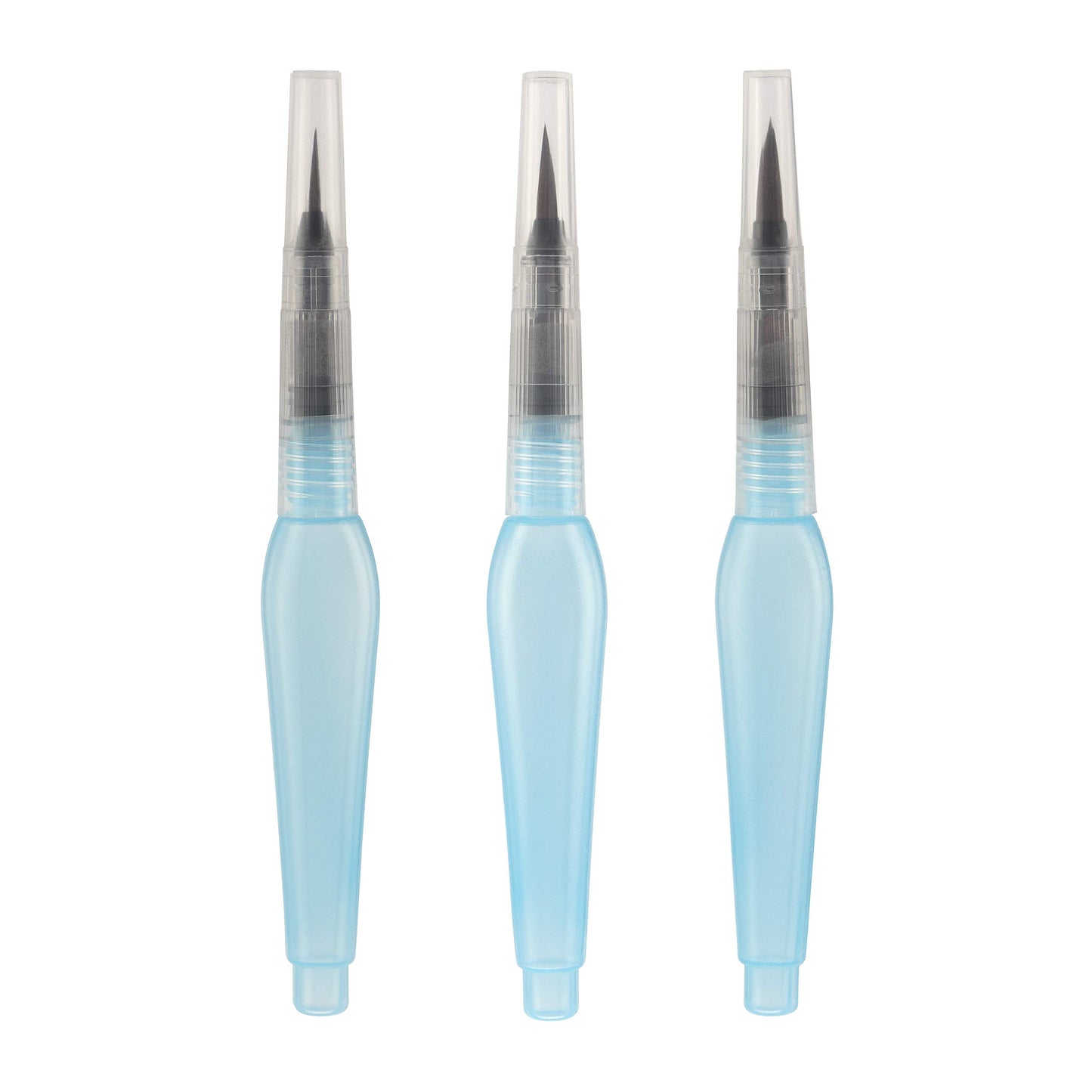 Aquastroke-Go Water Brush Pens for Watercolor Painting Set of 3 Aqua Pen Synthetic Bristle Paintbrushes for Water-Soluble Paint, Inks, Pencils & More