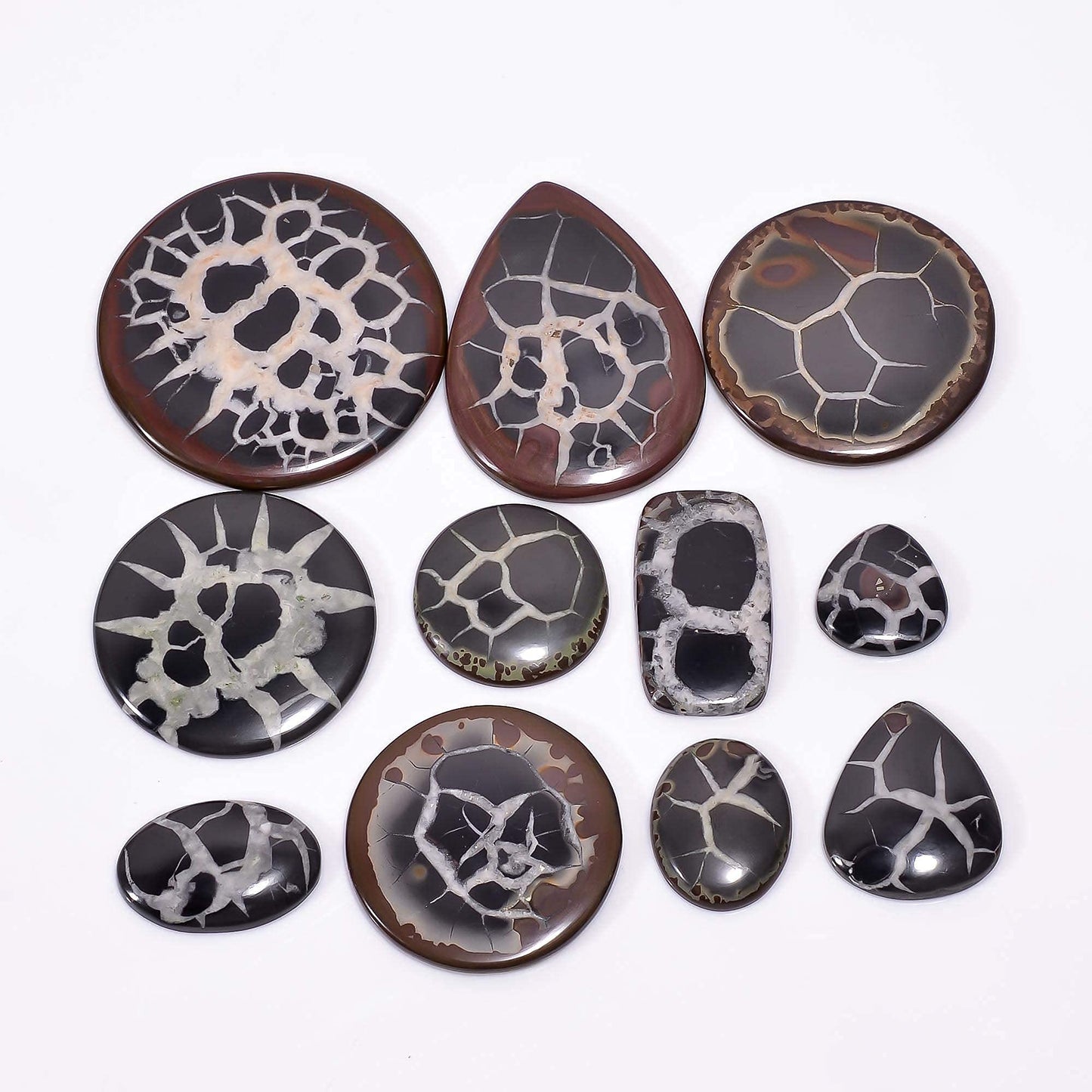 GEMKORA™ 100 carats Natural Mud Fossil Septarian Gemstone Cabochons Wholesale Lot, Jewelry Making Loose Gemstones Supply, Minreal, DIY, Wire Wrapping, Healing Crystals, Bulk Gemstone Deal 3 to 4pcs