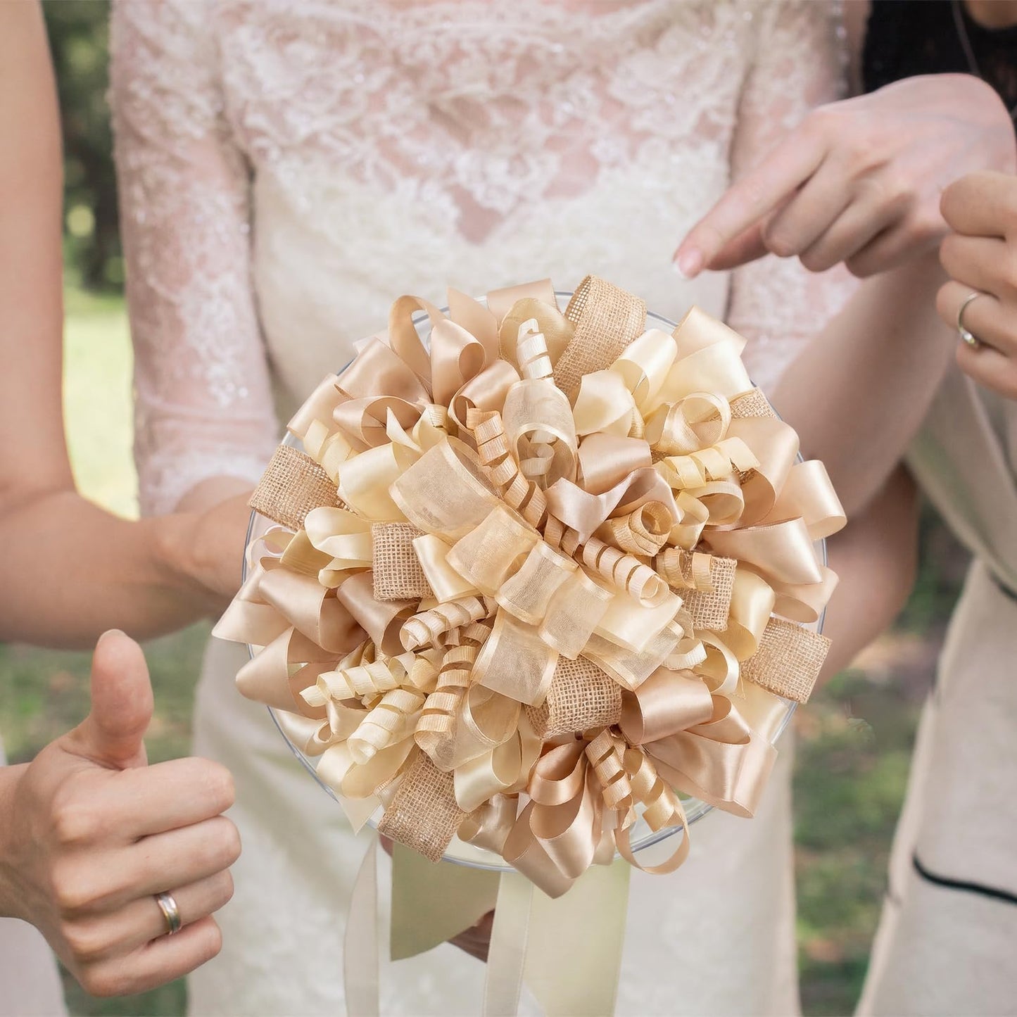 Novabright Bridal Shower Ribbon Craft Keepsake Bouquet Wedding Gift Ribbon Maker Bow Maker Bouquet for Wedding Rehearsal DIY Bridal Shower Tradition Keepsake Decor Bridesmaid Maid of Honor Gift