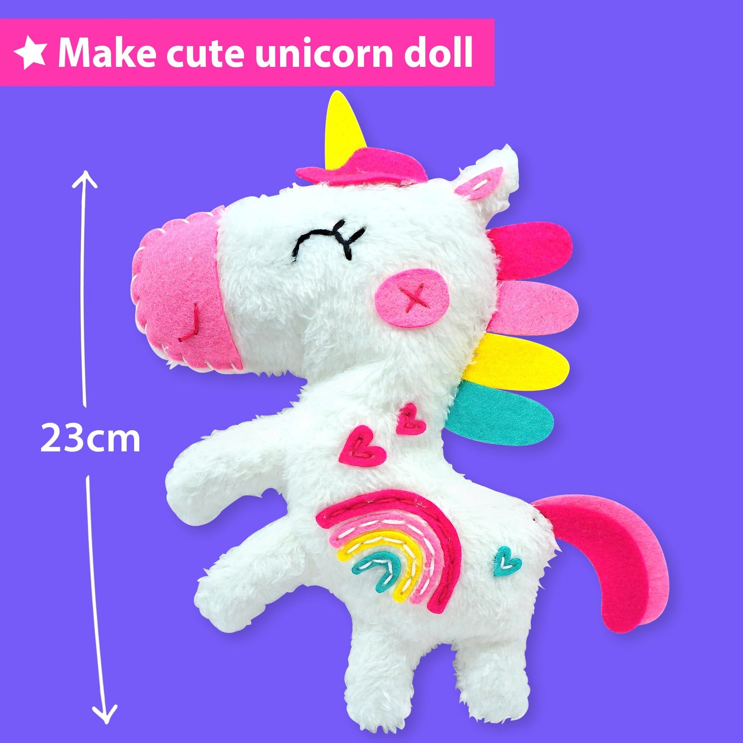KRAFUN My First Sewing Kit for Kids Ages 6-10 Beginners | Learn to Sew Unicorn Stuffed Animal | Premium Thick Felt | Craft Gift for Girls & Boys
