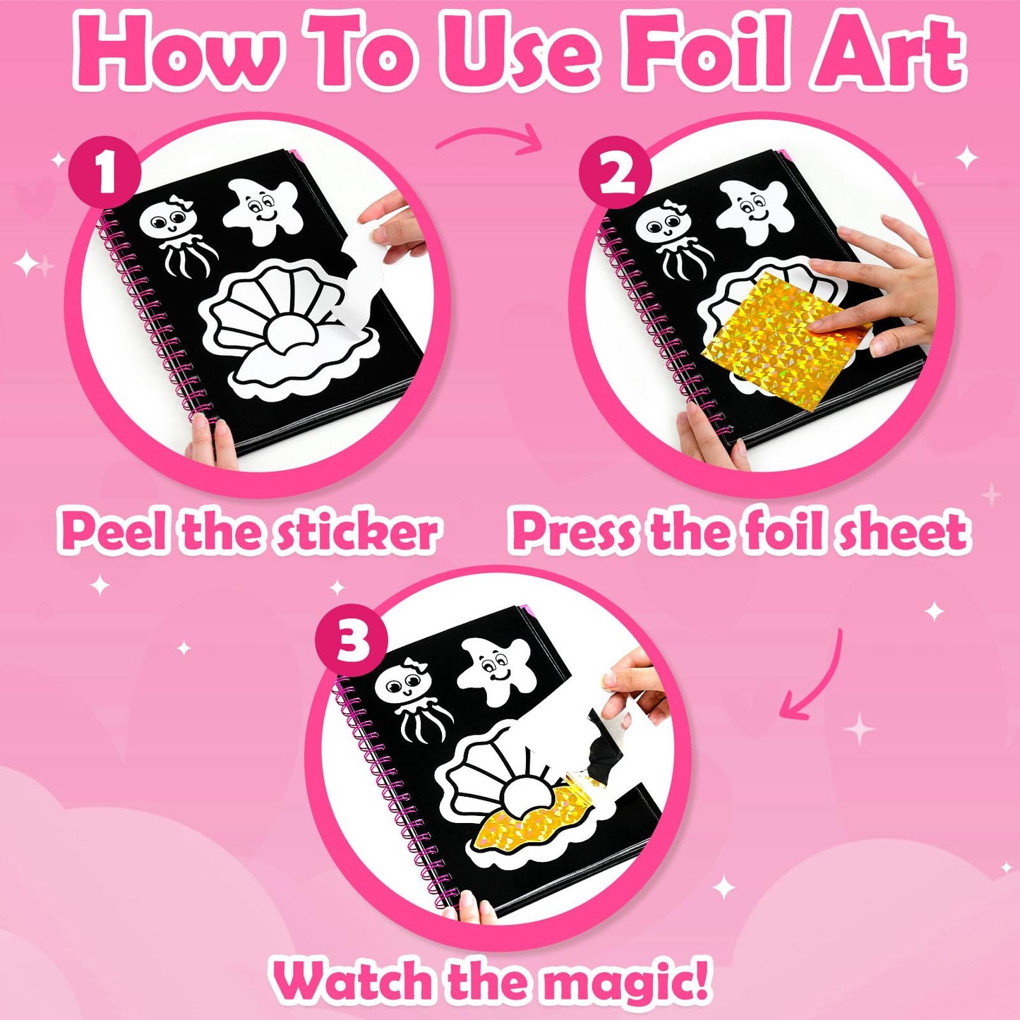 FUNNYB&G Foil Art Crafts for Kids Ages 4-8: Valentines Crafts for Kids 2026,Birthday Gift for Girls,Art and Crafts Supplies,Party Favors,Creative Toys for Girls Boys 4 5 6 7 8 9 Years Old(Mermaids)