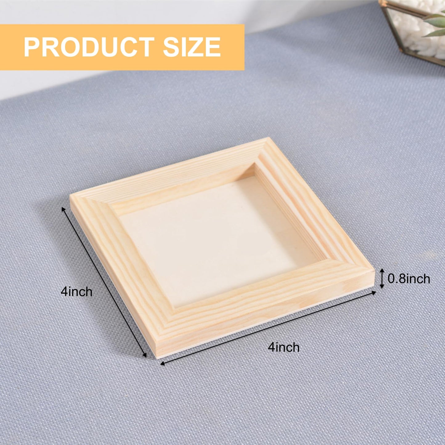Voittozege 16 Pack Unfinished Wooden Canvas Board 4 x 4 Inch Square Wood Panels, Blank Canvas Cradled Painting Panel Boards for Painting Pouring Drawing Burning and DIY Craft Projects