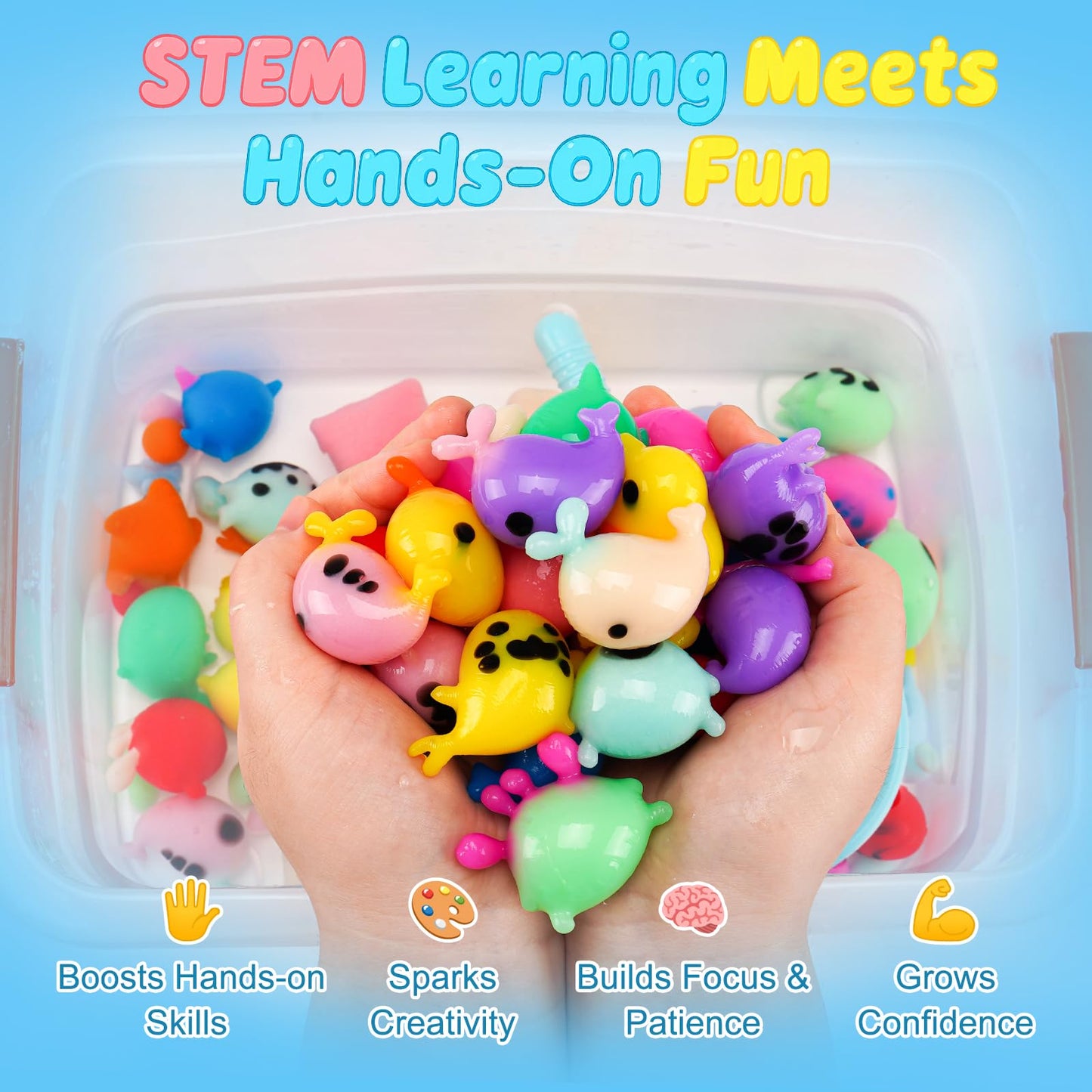 Teexpert Magic Water Elf Toy Kit – Art and Crafts for Kids Girls Boys Ages 3 4 5 6 7 8 9 10 11 12 - DIY Craft Toy Birthday to Make Aqua Fairy Squishy Water Pets