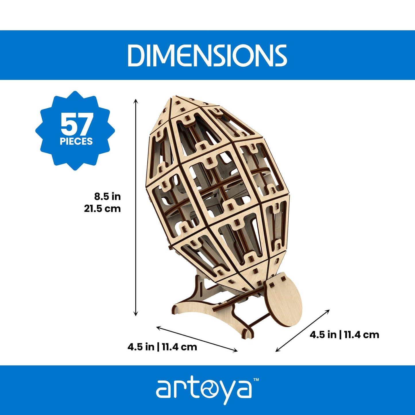 Artoya American Football Ball – 3D Puzzles for Adults, 3D Wooden Puzzles for Adults, Puzzle Football Model Kit, Arts and Crafts, Hobbies for Women, Model Building Kits, DIY Wooden Kit (Plain)