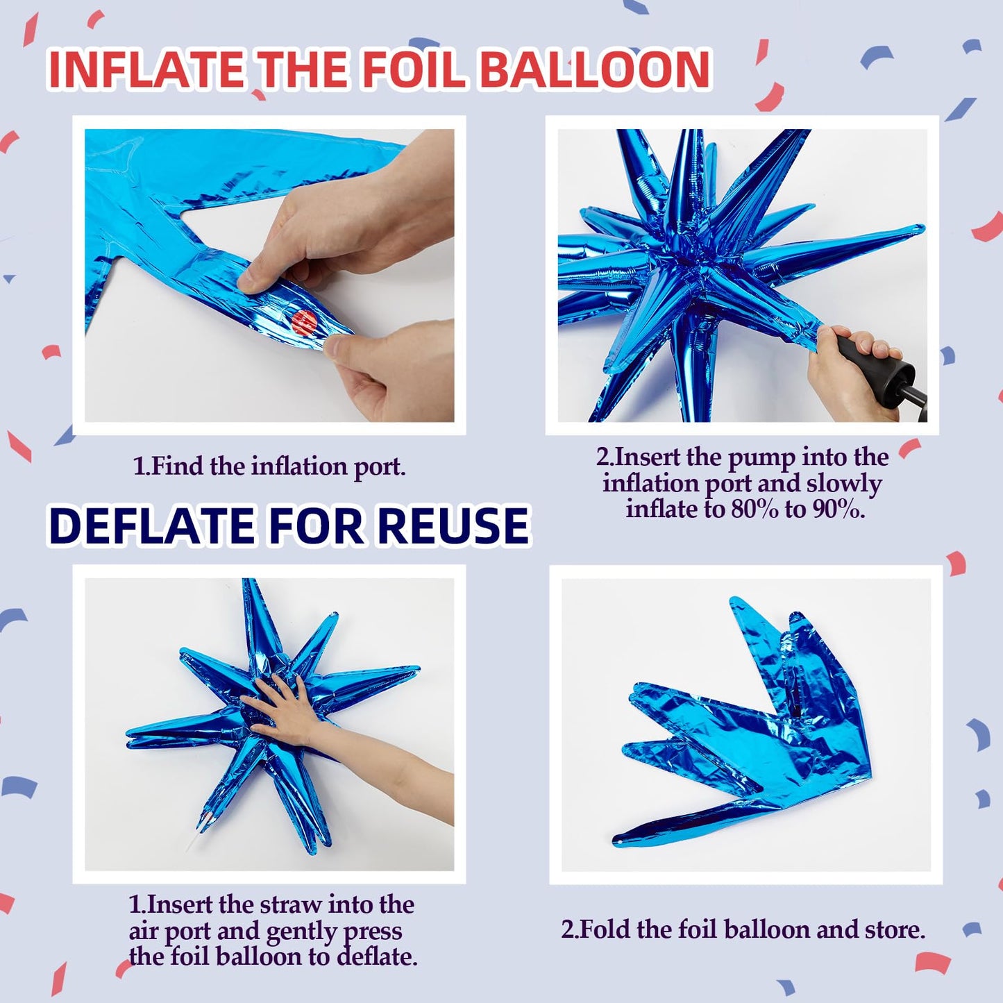 Red White and Blue Balloons Garland Arch Kit, 5 10 12 18 inch Red White Blue Confetti Latex Balloons for 4th of July Graduation Baseball Birthday Party Decorations