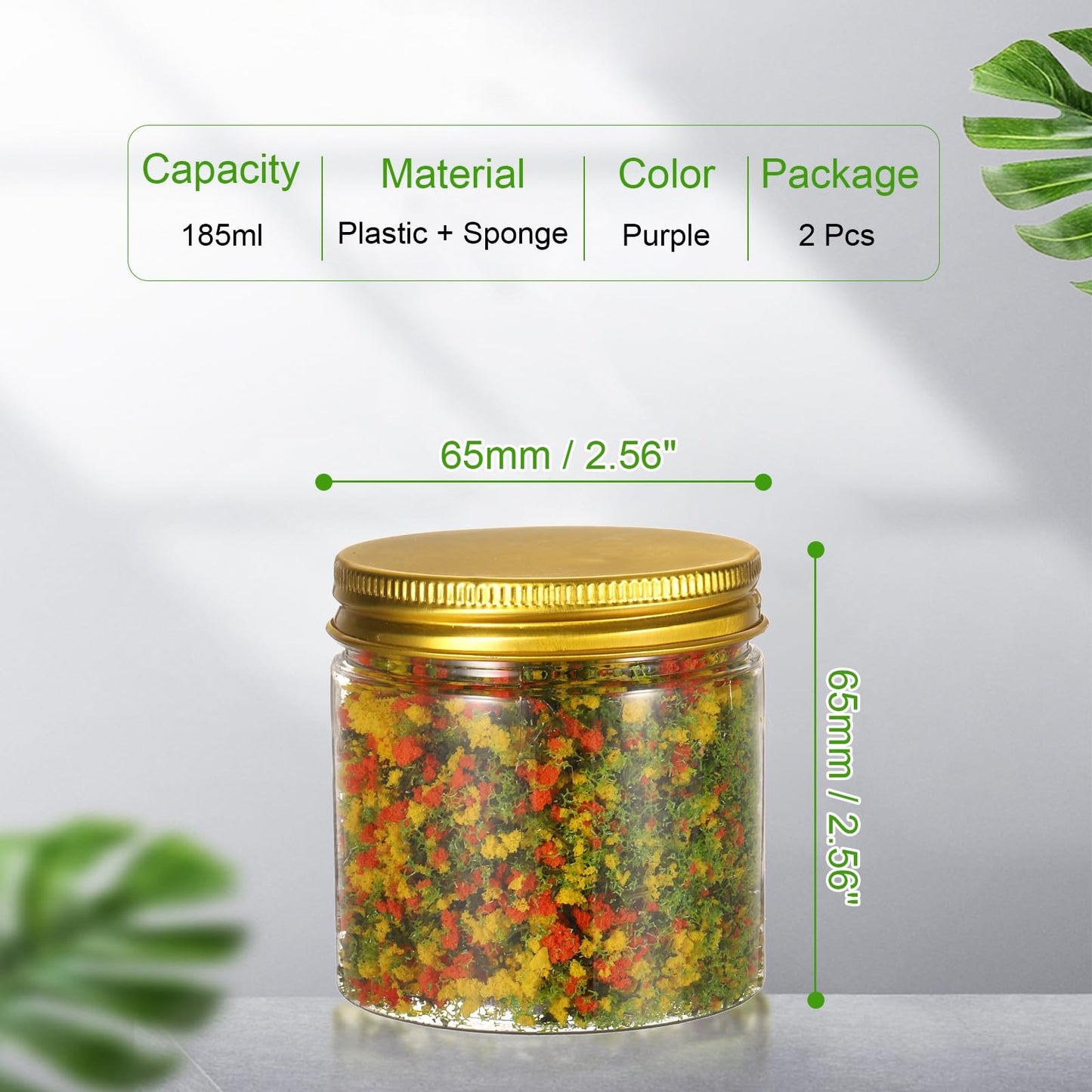 CoCud Model Flower Grass, 185ml Capacity, Fake Miniature Flower Grass Tree Plastic Sponge Orange/Yellow - (Applications: DIY Dollhouse Fairy Garden Model Railway Landscape), 2-Pieces