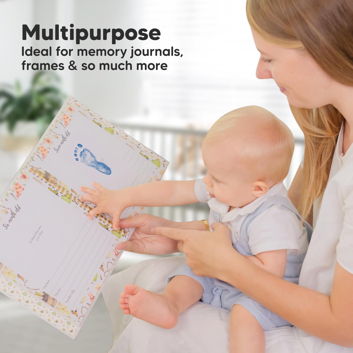 KeaBabies 4-Pack Inkless Baby Hand and Footprint Kit - Mess Free Ink Pad for Newborn Keepsake, Dog Nose & Paw Print Kit,Clean Touch Ink Pad for Baby Hand & Footprints,First Mother's Day(Holidays)