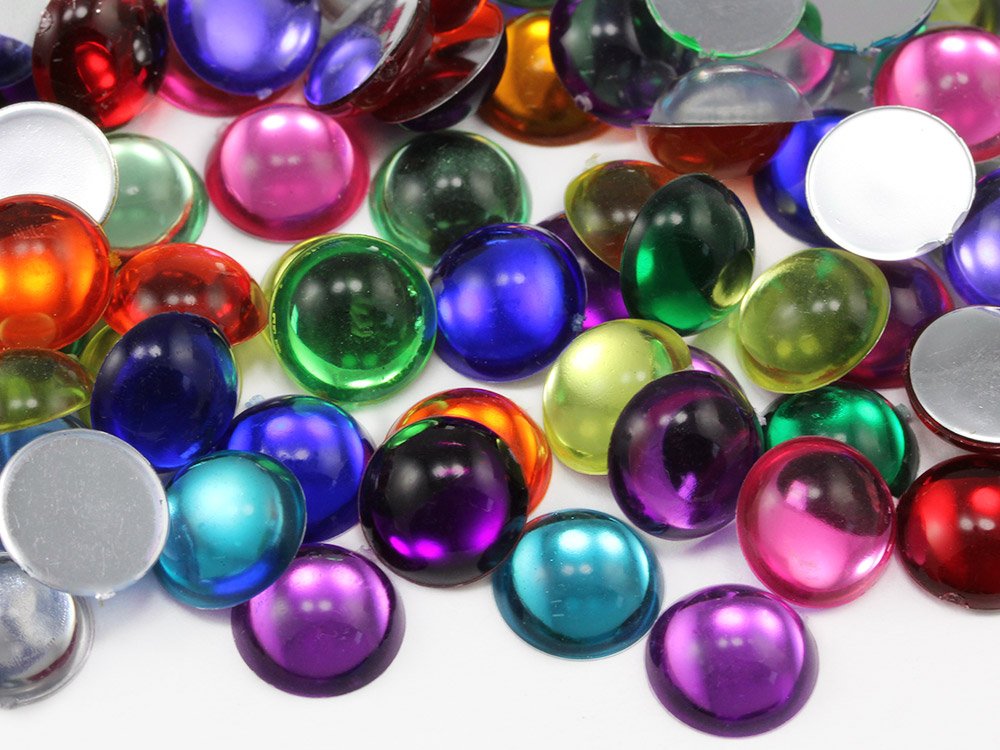 Allstarco KraftGenius 18mm Pearl (Molded) .PRL Round Flat Back Acrylic Cabochons Plastic Gems for Crafts Costume Embelishments Card Making Jewels Jewelry Making Cosplay Jewels - 30 Pieces