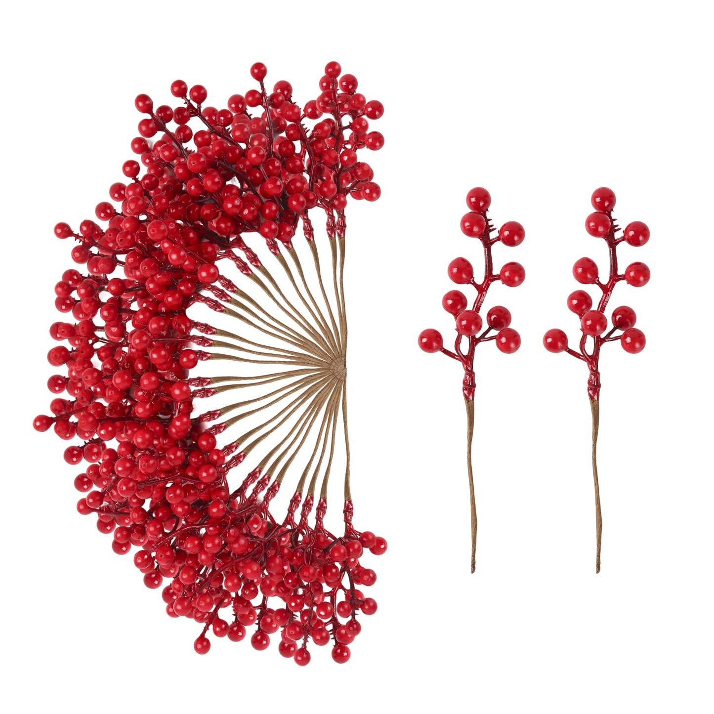 Kanxinr 50Pack Christmas Tree Decorations Artificial Berry Stems Red Berry Picks for Xmas Winter Holiday Home Centerpieces and DIY Flower Arrangements Ornaments