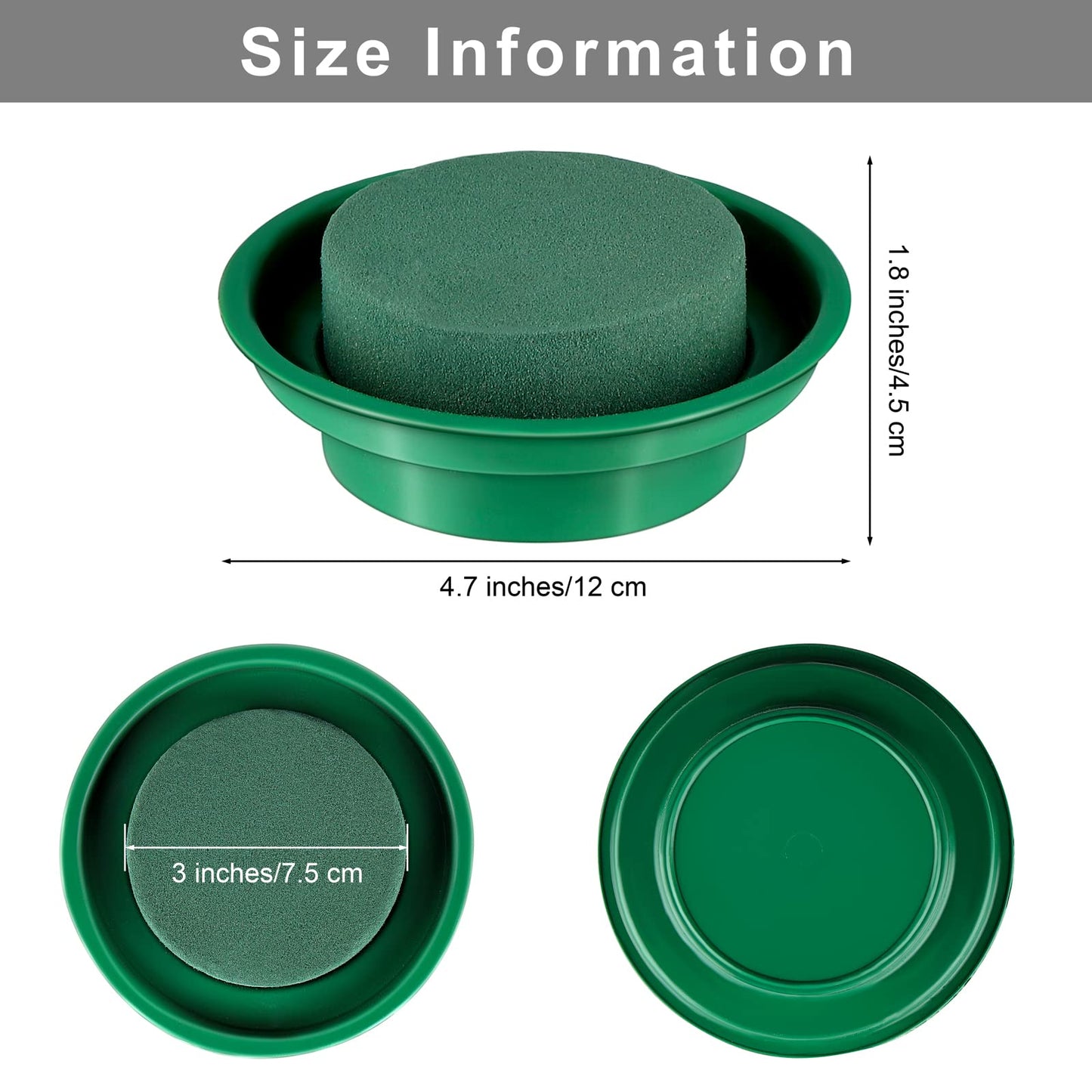 Hahood 8 Packs Green Floral Foam Rounds in Bowls DIY Flower Arrangement Kit for Fresh and Artificial Flowers, 4.7 Inch Diameter, Simple Style, Flower Foam, ARTIFICIAL PLANT