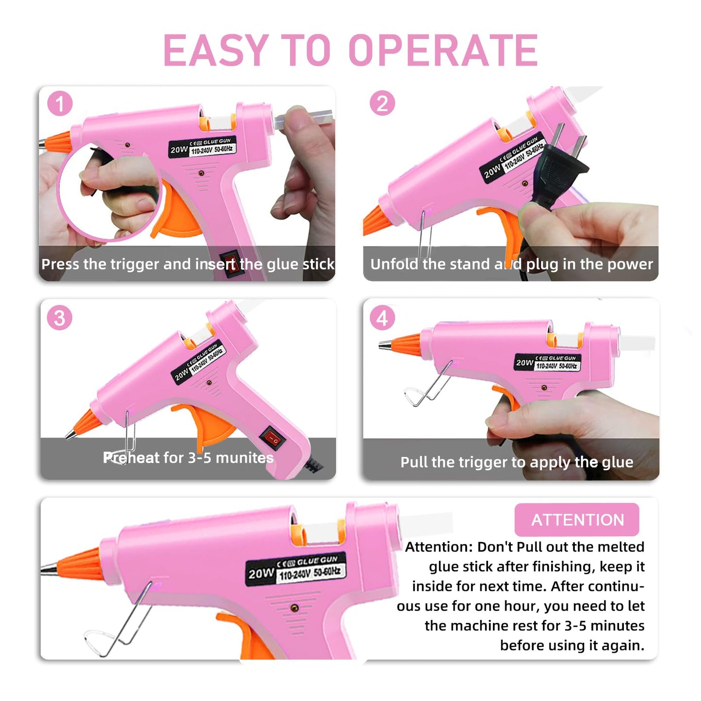 Hot Glue Gun Kit: Mini Hot Glue Gun and Sticks Set with 30 Sticks Melt Glue Guns Craft for School DIY Arts Home Quick Repairs 5 Pieces Mulitcolor