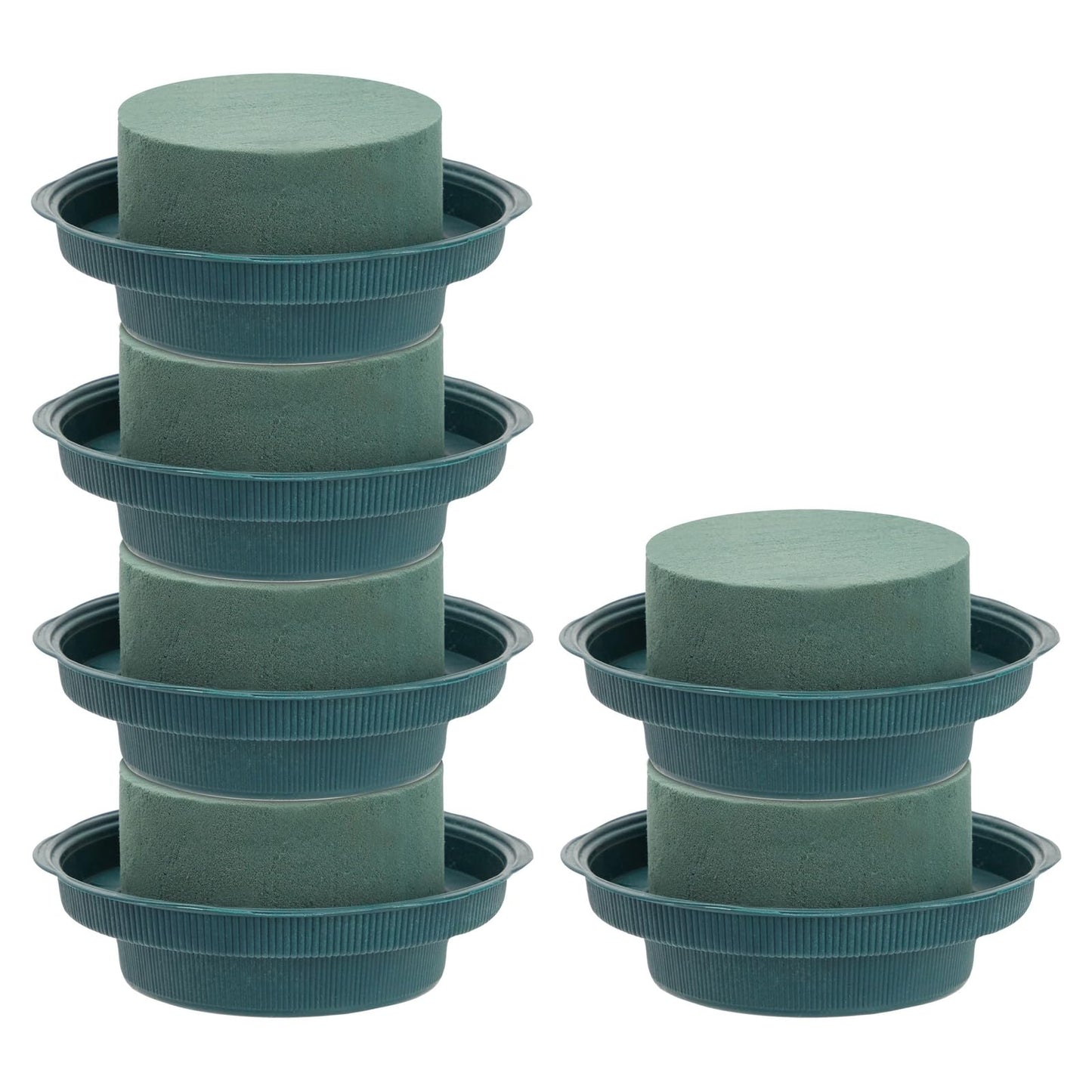 Juvale Flower Arrangements Supplies Wet Floral Foam Round - 6-Pack 4.7 x 2 in Round Green Plastic Vase Inserts - Floral Supplies for Fresh Flowers