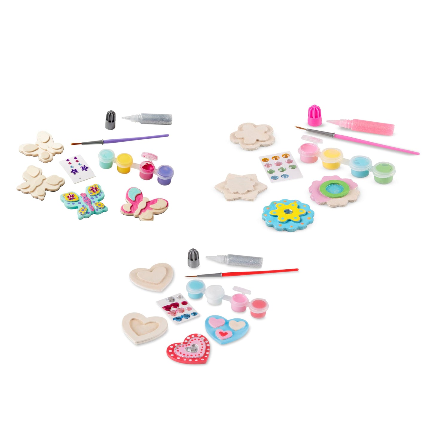 Melissa & Doug Decorate-Your-Own Wooden Magnets Craft Kit Bundle (12 Magnets) - Wood Crafts for Kids, Preschool Toys, and Learning Resources for Ages 4+