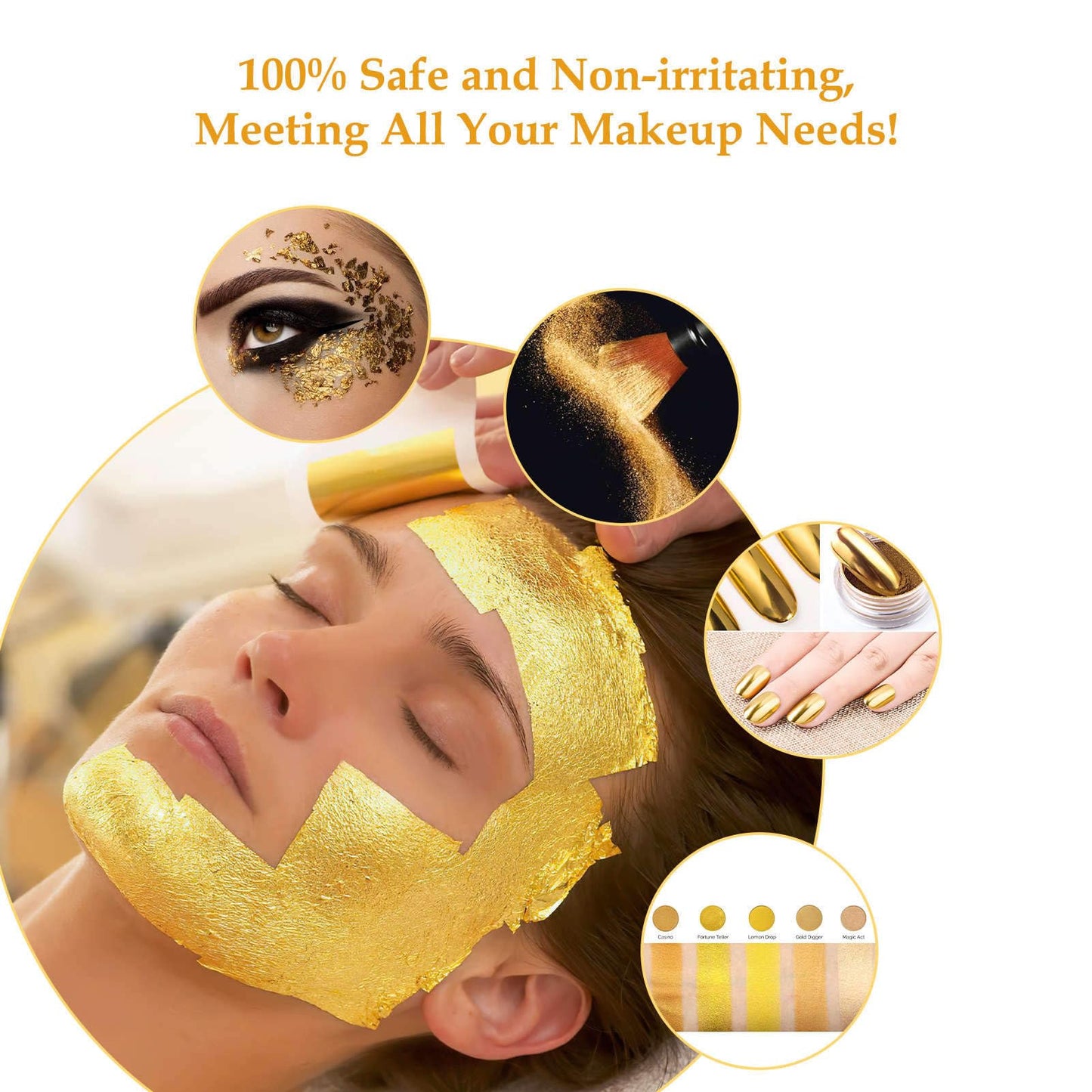 dshyuauoci 100 Sheets Gold Leaf, Premium 24K Gold Foil Sheets 3.15×3.15 Inches Craft Art Decoration Perfect for Decorating Cakes Art DIY Projects Nail Art Phone Cases Photo Frames Gold Plating