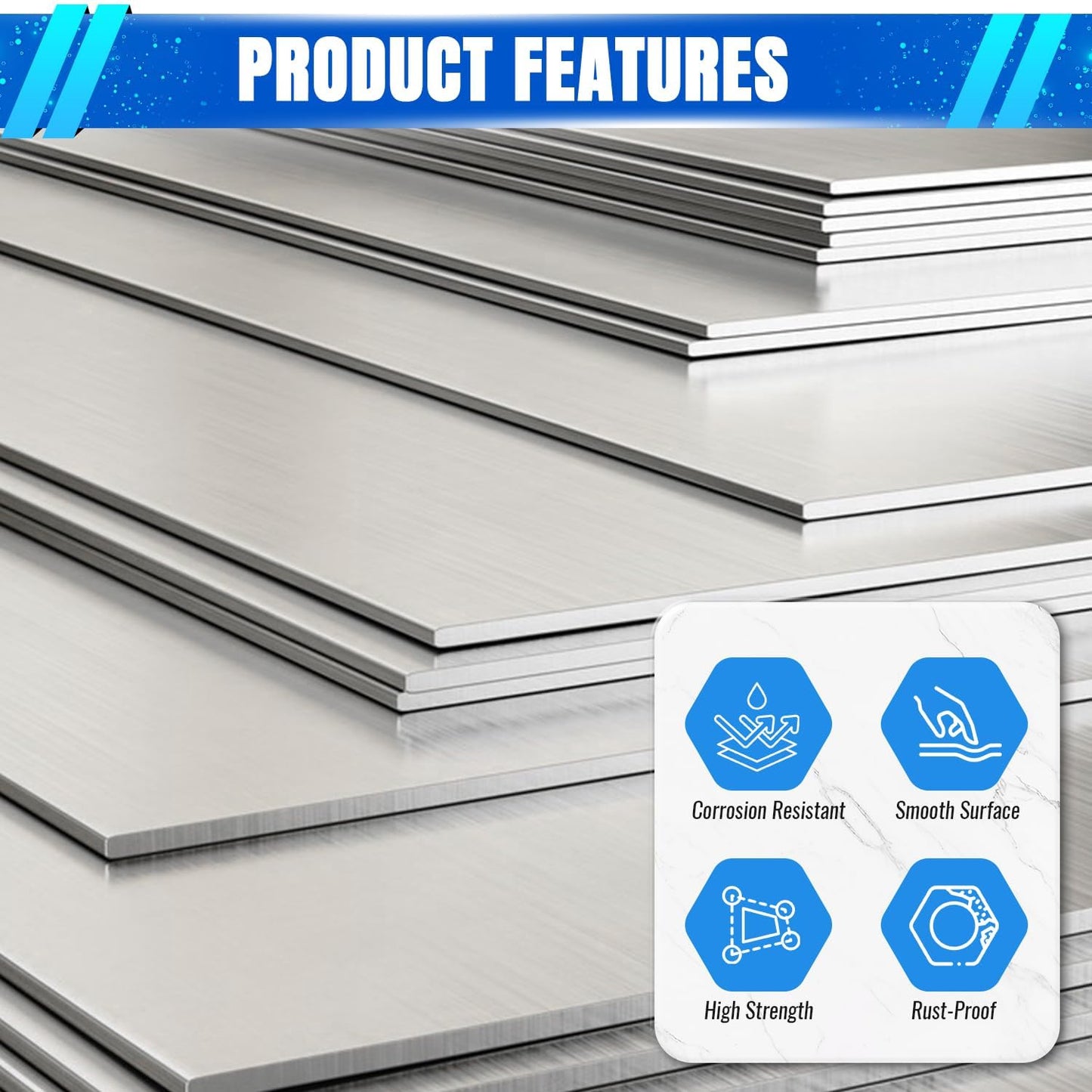 Uxney 0.8mm Stainless Steel Sheet 4x6 Inch, 430 Magnetic Stainless Steel Plate, 20 Gauge Metal Sheet for Wall, DIY, Crafts, Jewelry, Electrical Repair (2 Pack)