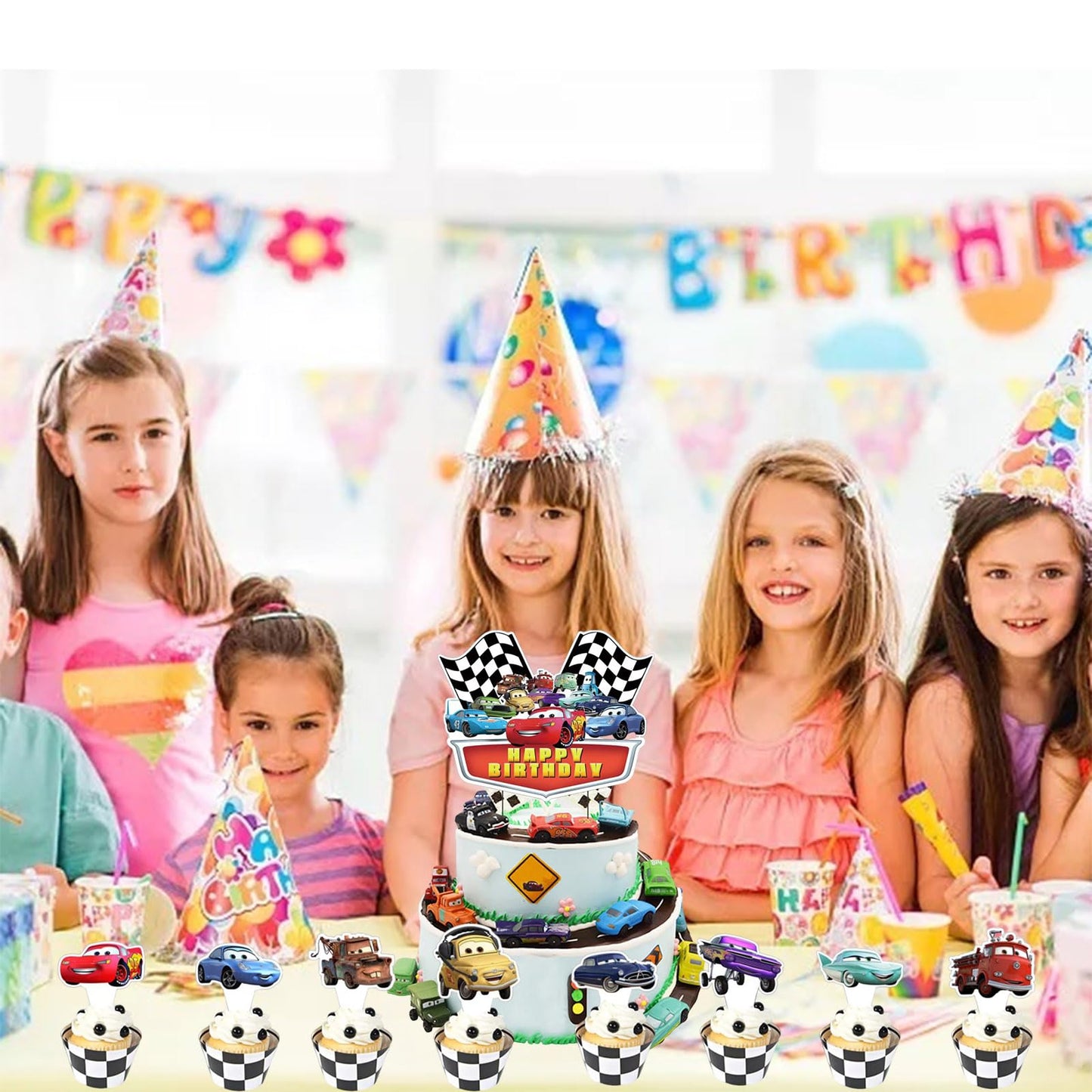 25 Pcs Car Cartoon Theme Happy Birthday Cake Toppers, Cute Cake Topper, This 25-Piece Birthday Cake Decoration Set is Absolutely the Perfect Choice for Your Party Celebrations.