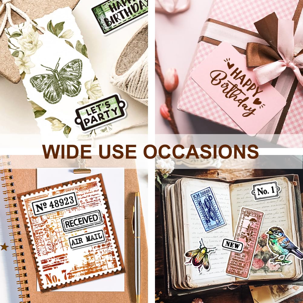 GLASSWINDS 29 Pcs Acrylic Stamps for Crafting Card Making Supplies Set Include 3 Acrylic Clear Stamp Blocks, 6 Clear Silicone Stamps Seals, 20 Craft Ink Pads Stamp for DIY Scrapbooking Journal