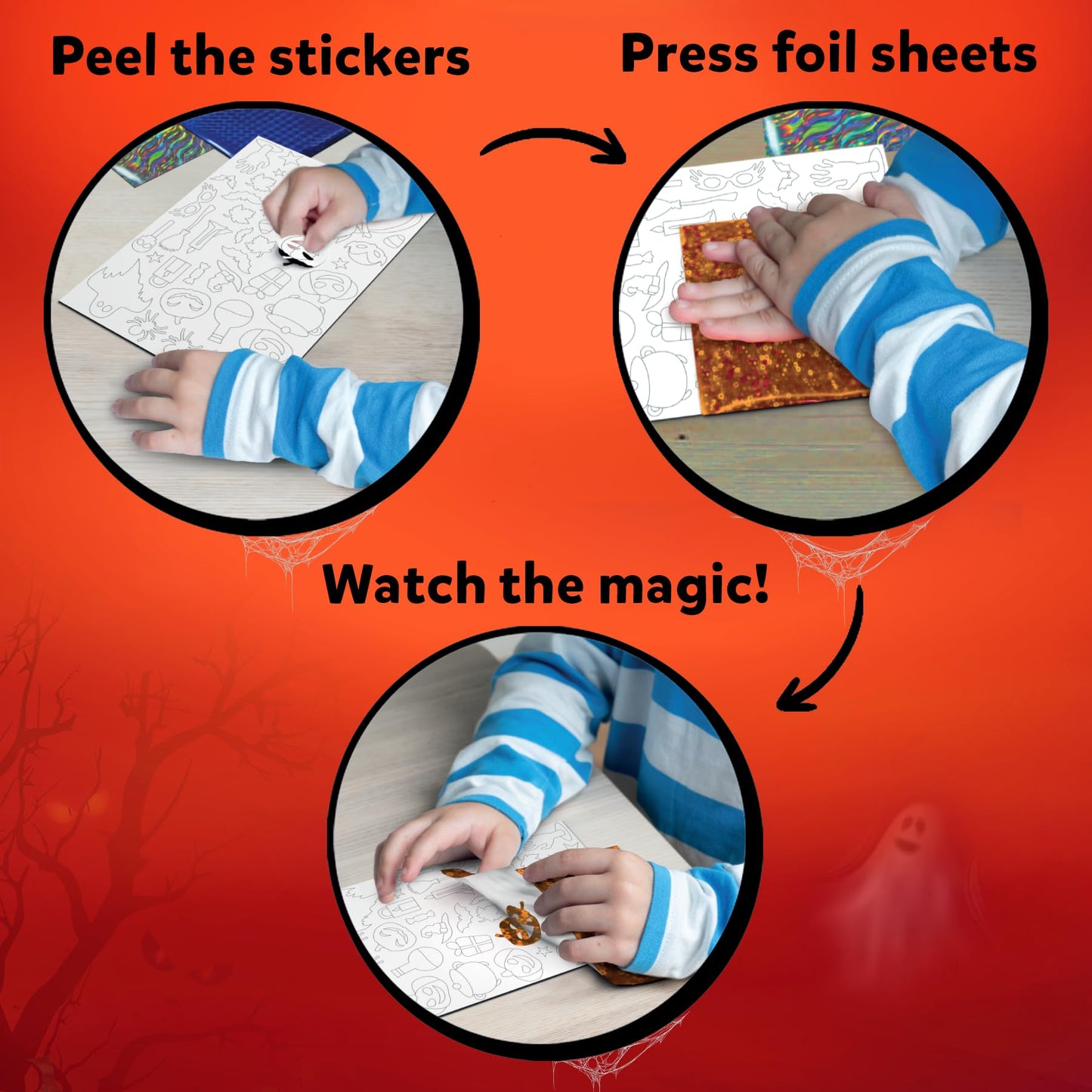 Skillmatics Foil Fun - Halloween, No Mess Art for Kids, Craft Kits, DIY Creative Party Activity, Trick or Treat, Gifts for Girls & Boys Ages 4, 5, 6, 7, 8, 9