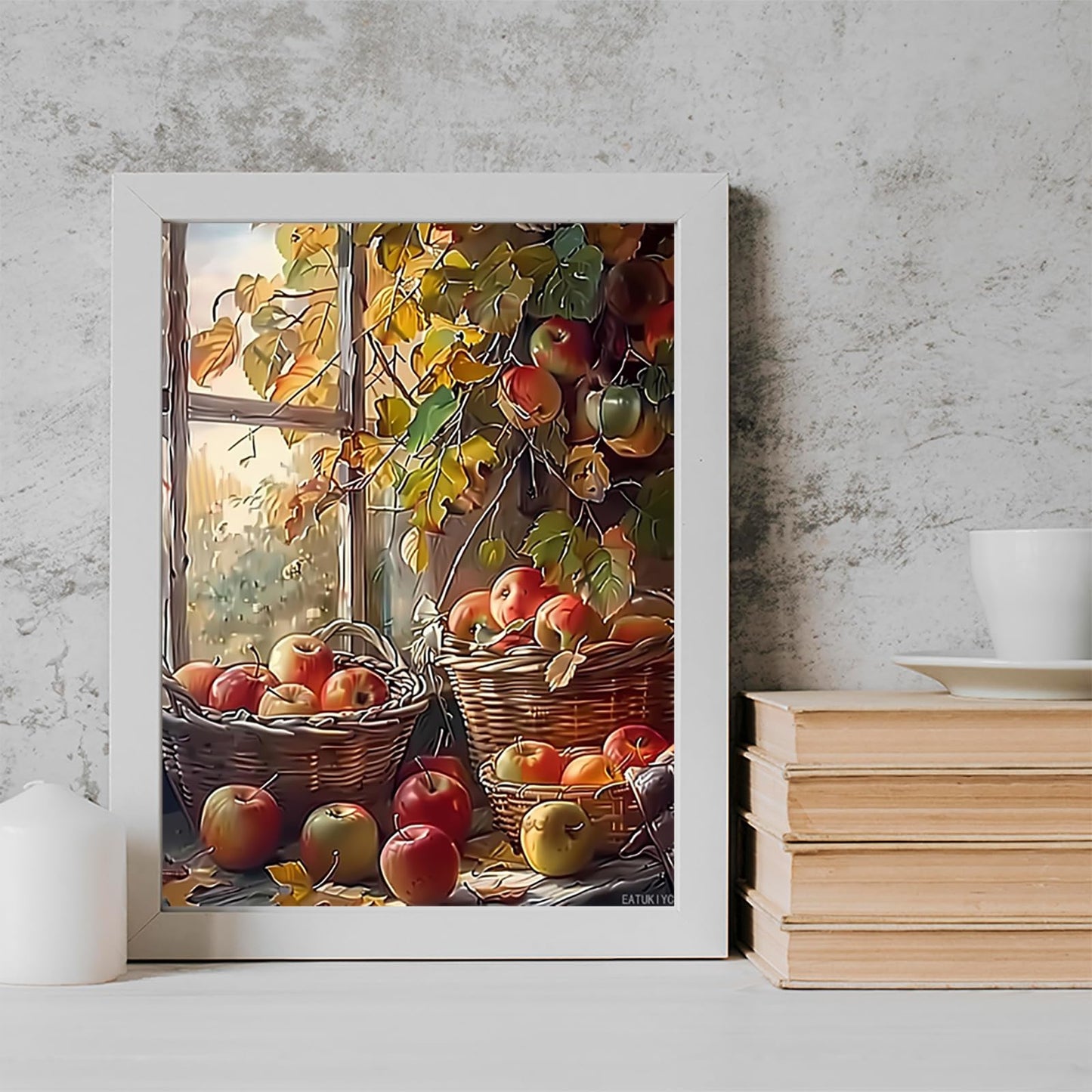EATUKYIC Diamond Painting Kits for Adults Apples in The Baskets Diamond Art Kits for 5D Apple Gem Art Kits for Adult DIY Crafts Kits for Home Wall Decor Gifts 12x16 inch