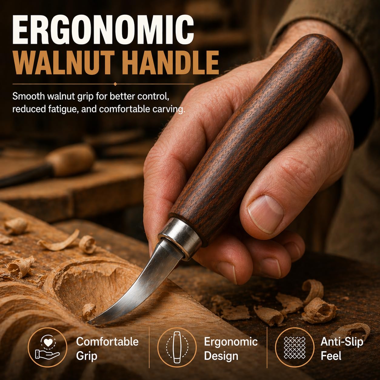 Deluxe Wood Carving Kit, 26Pcs Whittling Tools with 6 Basswood Blocks & Leather Case, High-Carbon Steel Knives, Safety Gloves, Woodworking Set for Beginners Adults DIY Craft Gifts