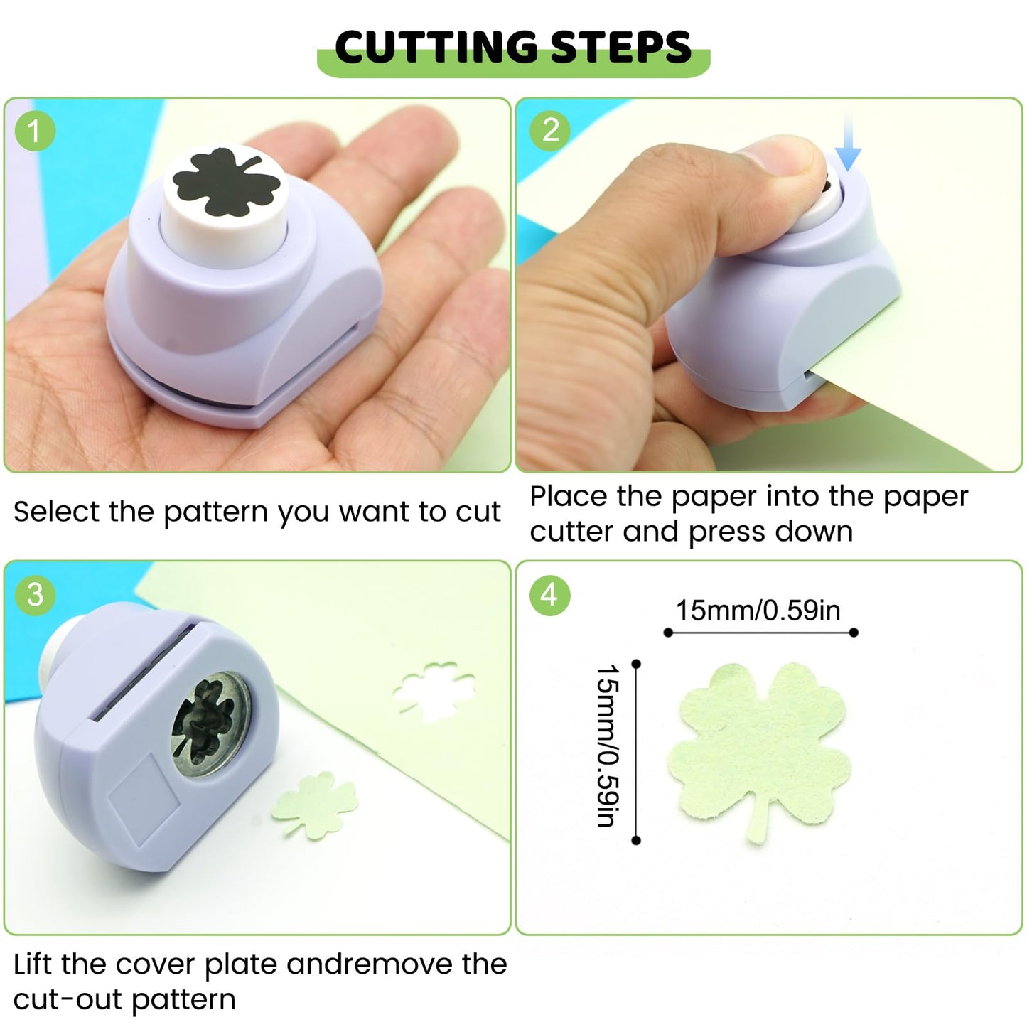 Craft Scissors Decorative Edge Set with Hole Punch Shapes Paper Punches, Crafting, Kids DIY Shape with Star/Butterfly/Heart/Leaf/Flower Cutters, Ideal for Journaling Handmade Art - Purple Carry Case