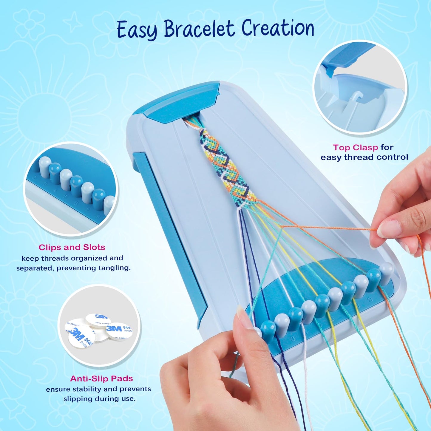 CEUCAL Bracelet Making Kit for Girls - Friendship Bracelet Kit - Birthday Gifts for Ages 6 7 8 9 10 11 12 Year Old Girl, Arts and Crafts for Kids Ages 8-12 Teen String Bracelets DIY Maker