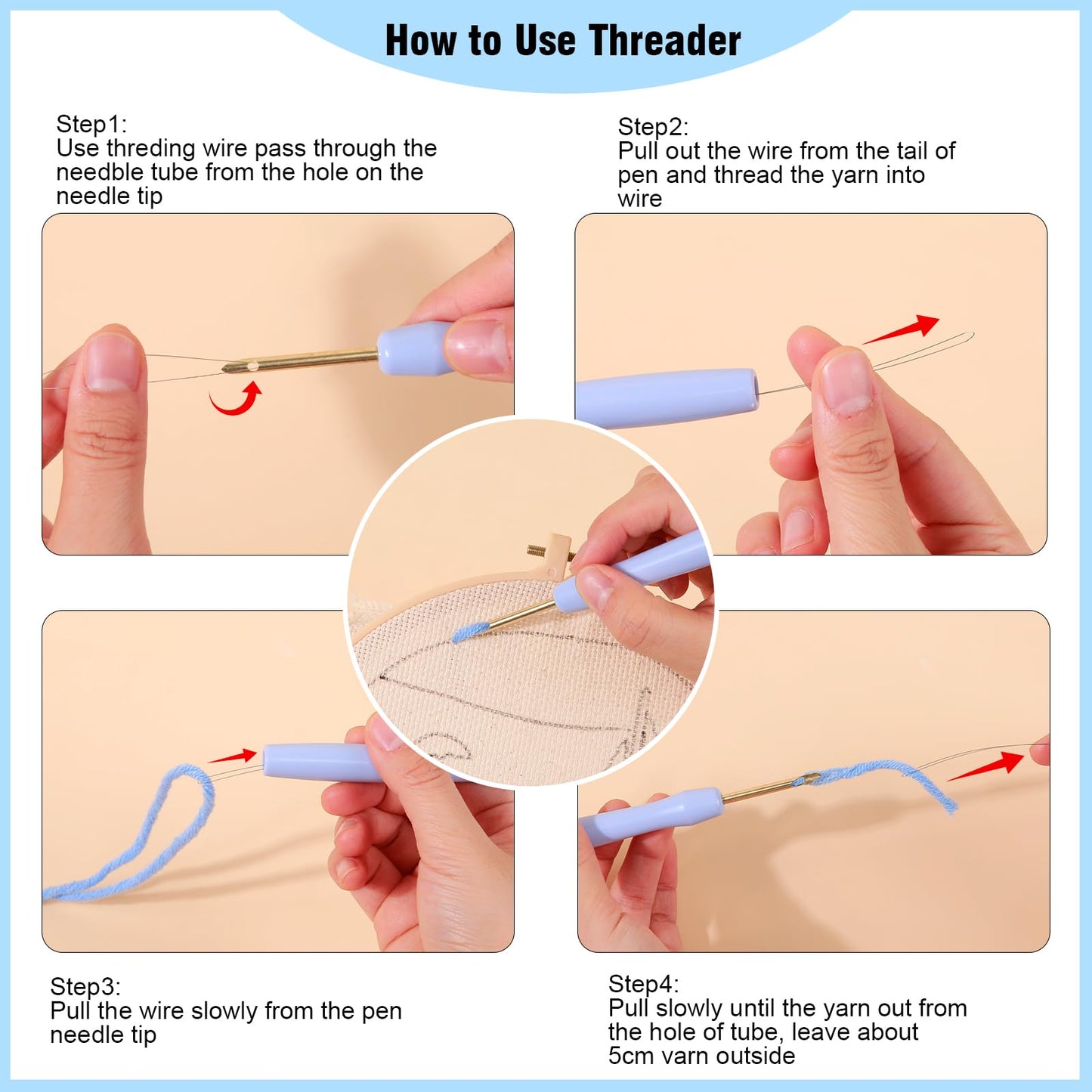 LACHLAND Punch Needle Kit Beginners, Landscape Stitching Kit for Adults&Teens DIY Embroidery Starter Craft with Yarn Needle Tool Easy Hobby Home Decor Gifts for Craft Lover (Camping)