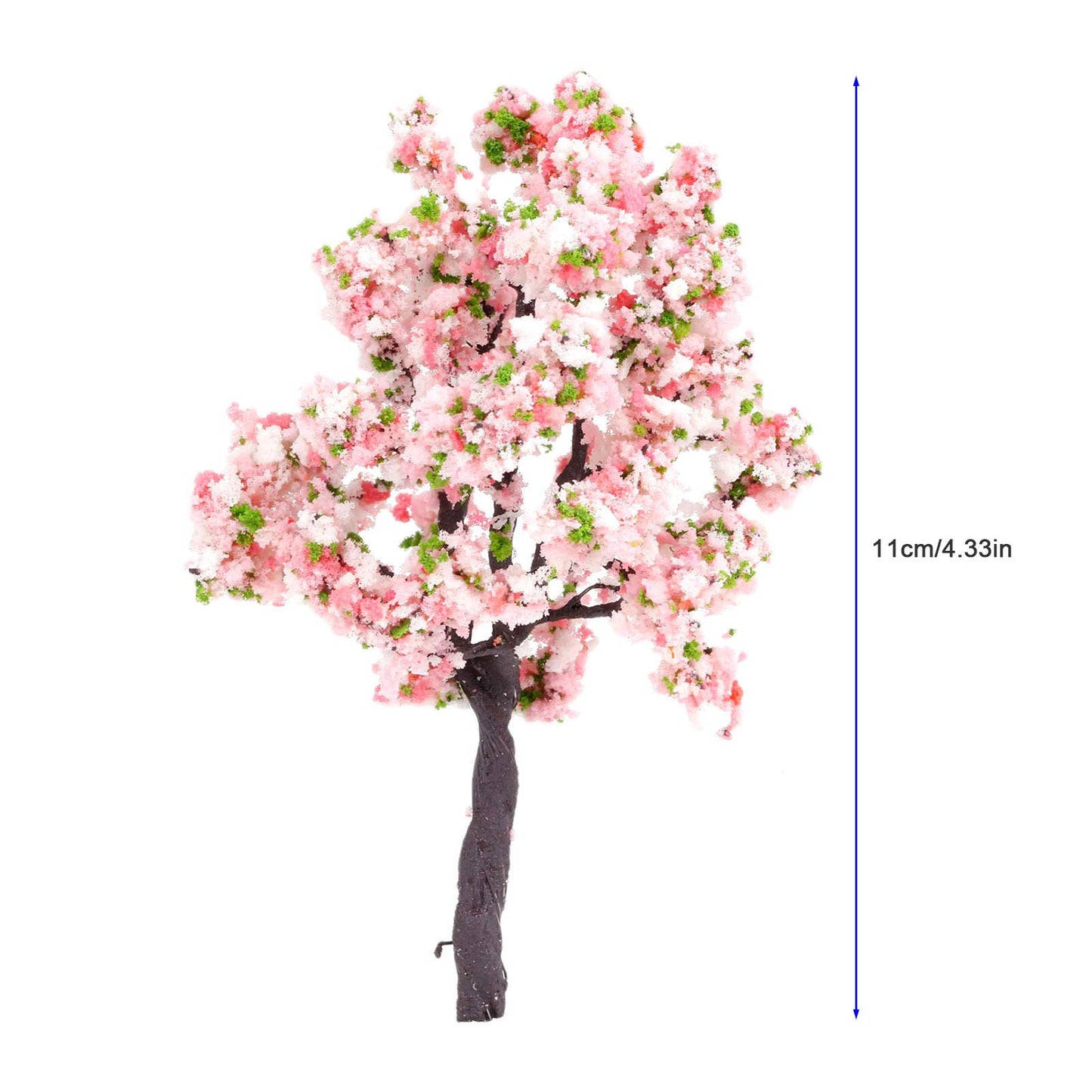 Yetaha 10PCS Pink Flower Model Trees, Mini Vegetation Flower Cluster Static Scenery Model for DIY Landscape Railway Train Diorama Garden Scenery Layout Architecture Trees Home Decoration, 11CM/4.33"