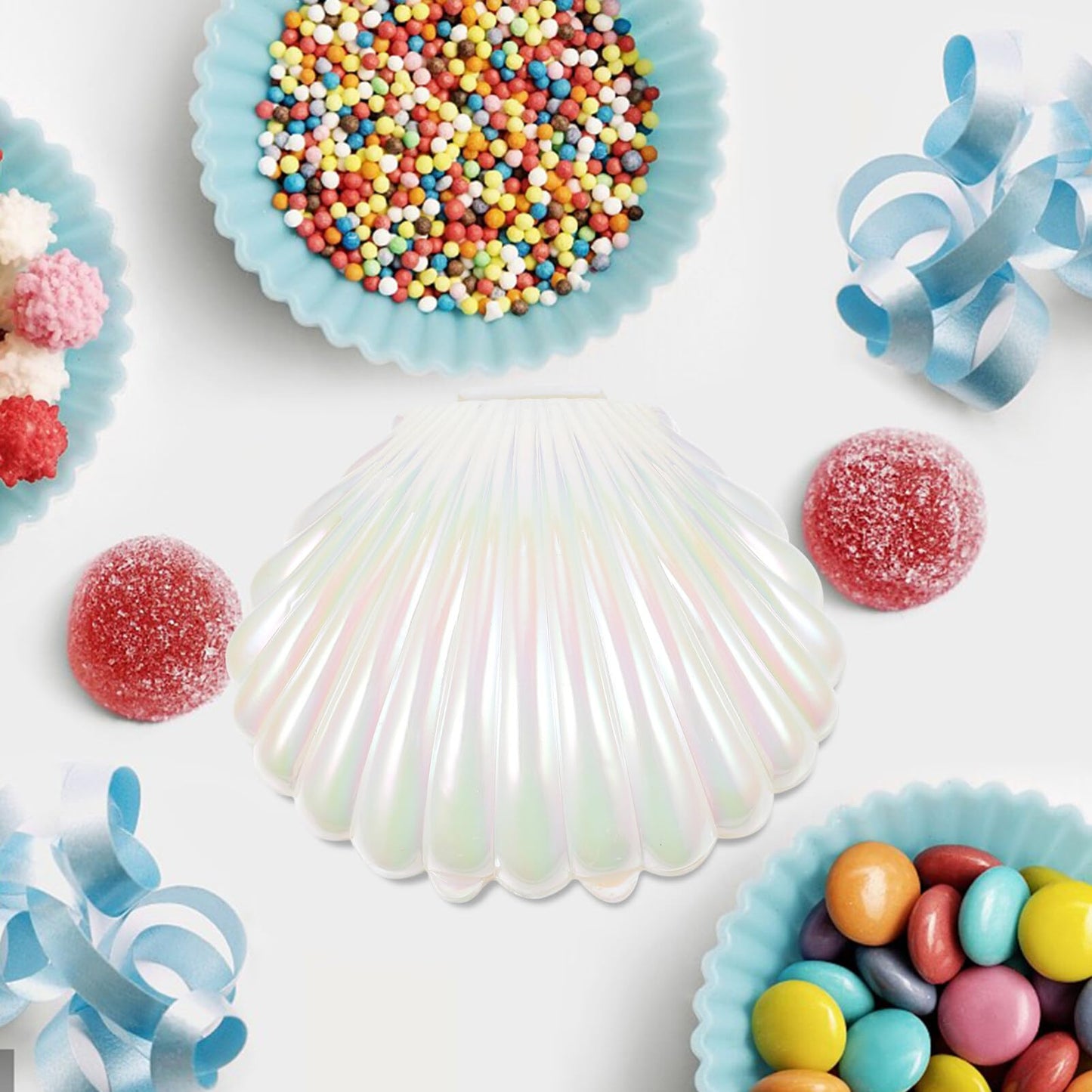 Gadpiparty 10pcs Sea Shell Party Favors, Shell Jewelry Box, for Birthday Decorations and Under the Sea Theme Party Ocean Beach Goodie Treat Supplies