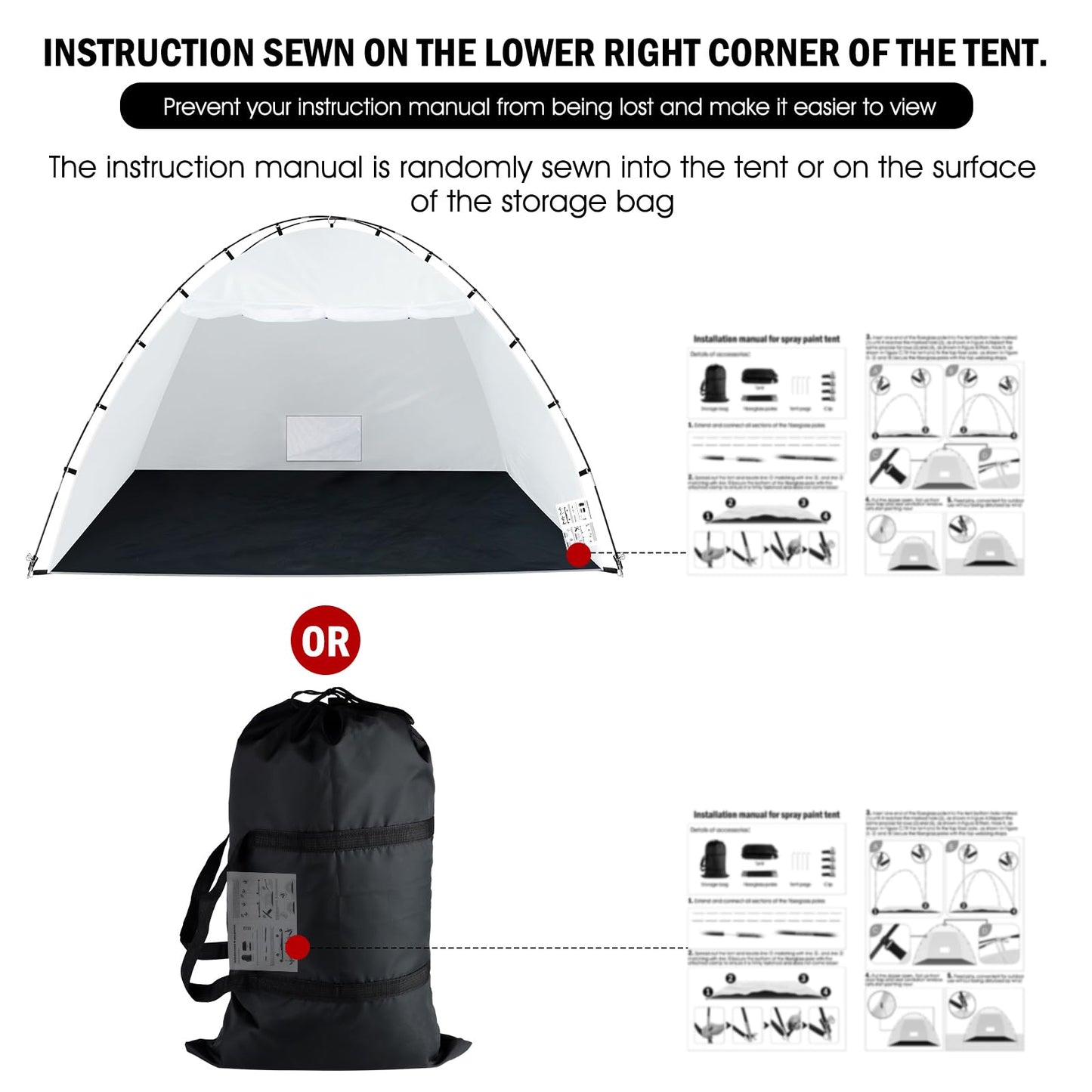 Portable Paint Booth Tent,Siebwin 10(L)x10(W)x6.2(H)ft Spray Paint Tents with Built-in Floor & Mesh Screen & Windproof Hooks, Painting Tent Station for Furniture DIY Hobby Tool, Spray Paint Shelter