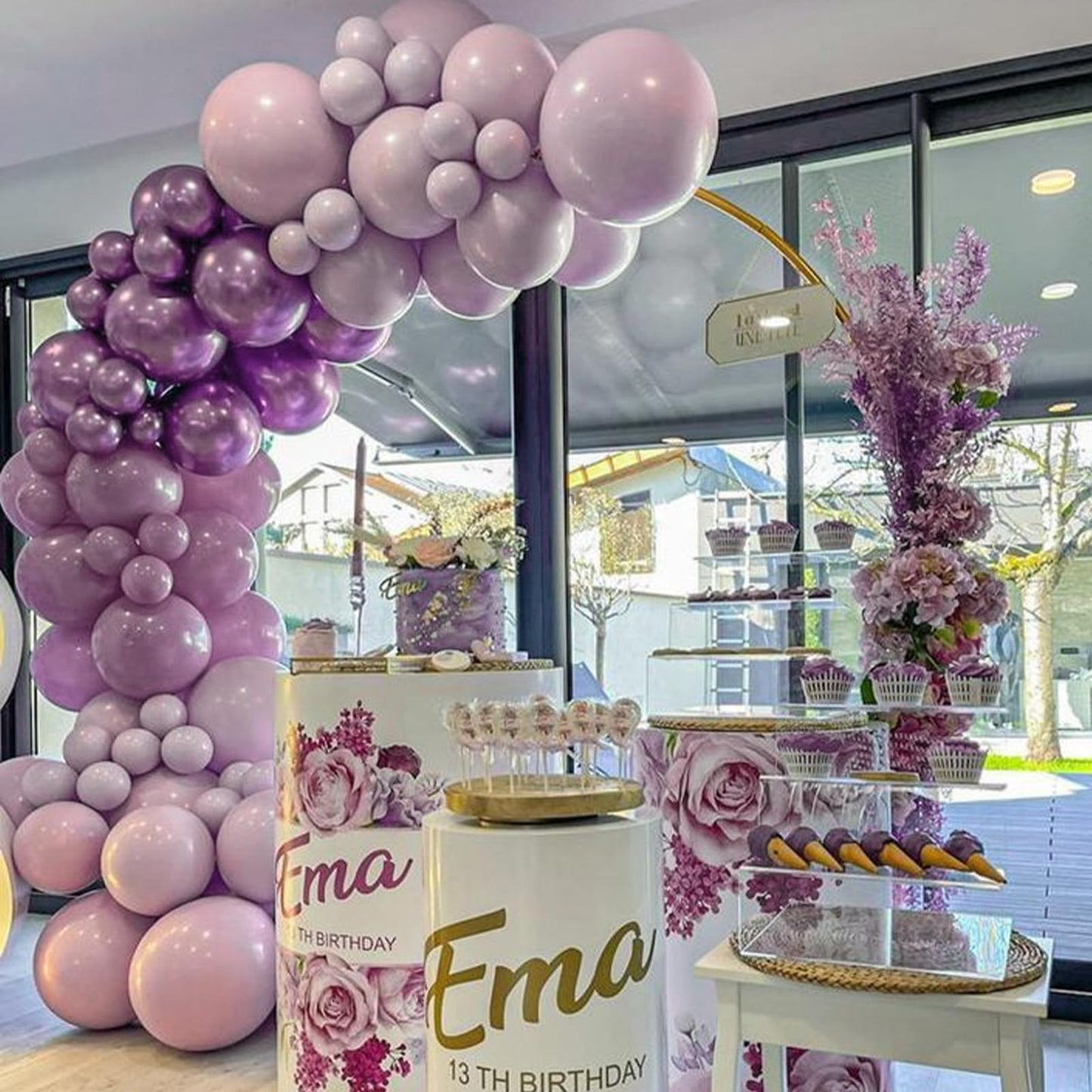 PartyWoo Dusty Purple Balloons 100pcs Different Sizes Pack of 18 12 10 5 Inch Lavender Boho Neutral Balloon Arch Kit for Baby Shower Graduation Butterfly Fairy Birthday Party Decorations Purple-F29