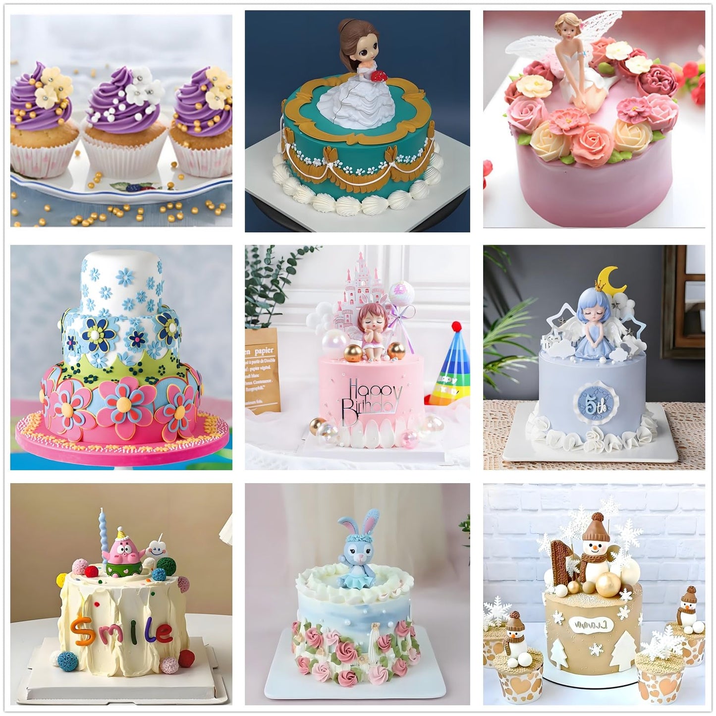 ANSLYQA Cake Decorating Kit, 298 Pcs with Cake Turntable, Leveler, 24 Numbered Icing Tips, 2 Spatulas, 3 Scrapers, 8 Carved Pens, 100 Pastry Bags, 100 Cupcake Liners & More Baking Tools, (Pink)