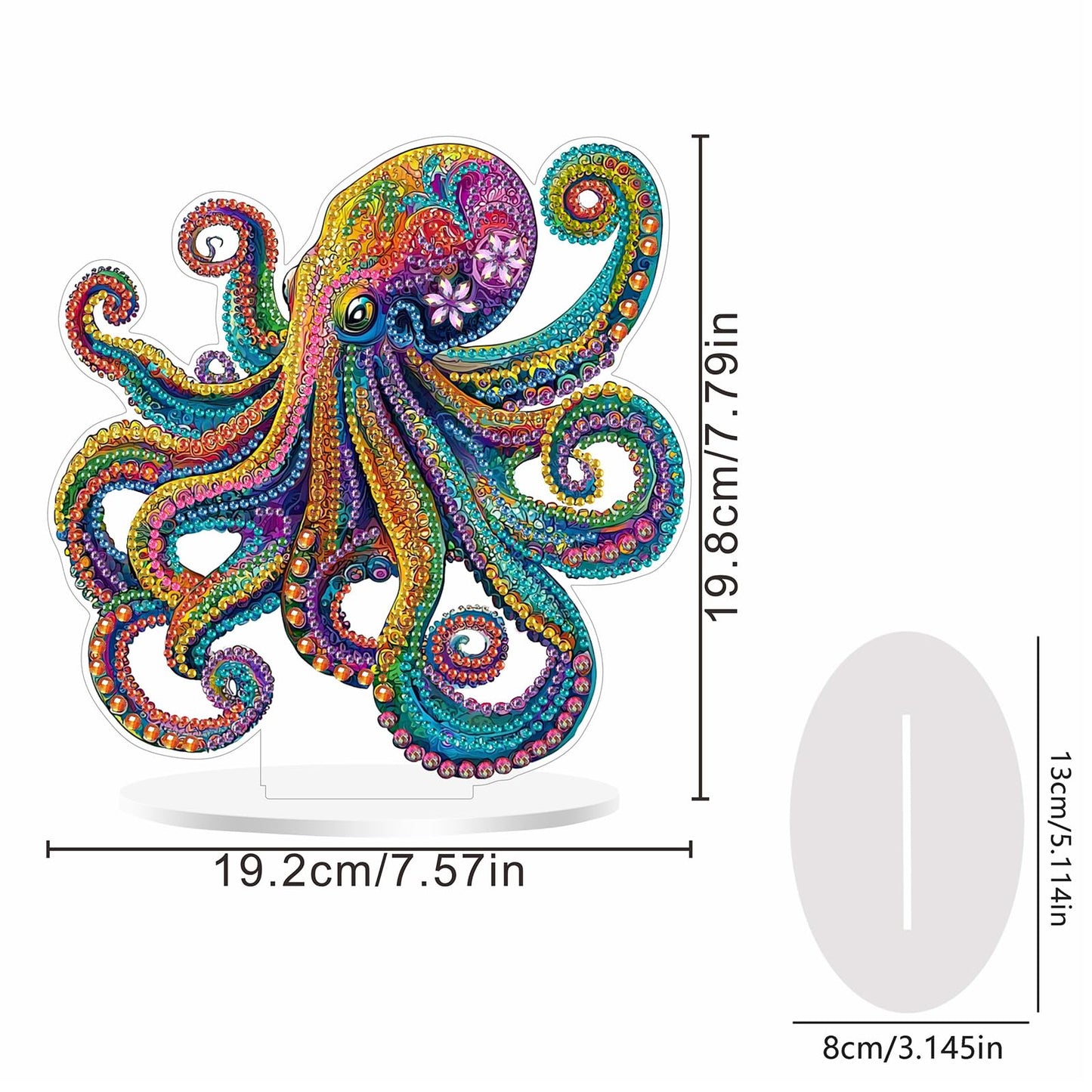 SENQAO Octopus Diamond Art Desktop Ornaments Kits for Adults Beginners, 5D Special Shape Diamond Art Painting Animals Tabletop Ornaments, Crystal Gem Art Painting for Home Table Decor Crafts Gift